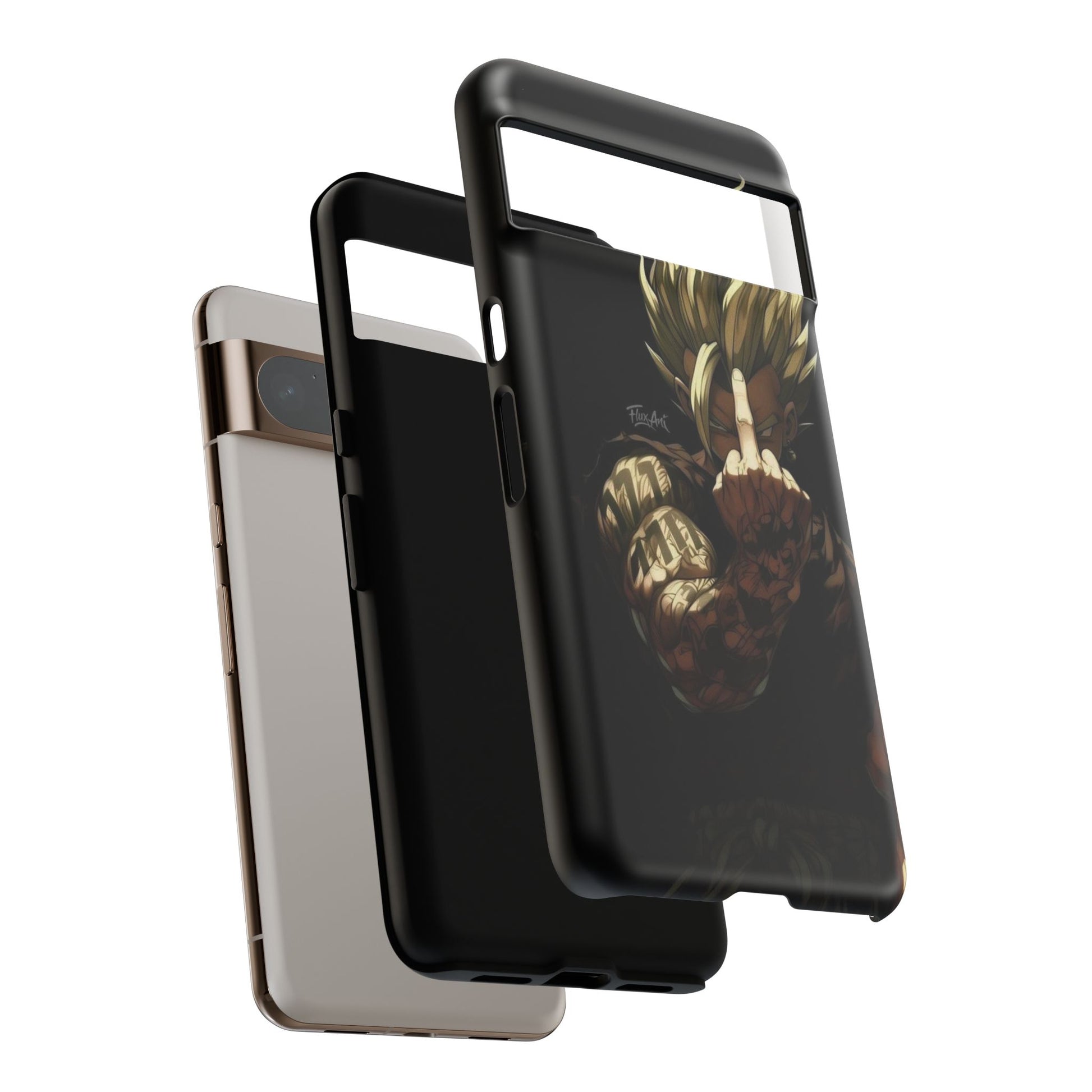 Middle Finger SS Goku Dragon Ball Z Tough Cases for iPhones, Samsung, and Pixel