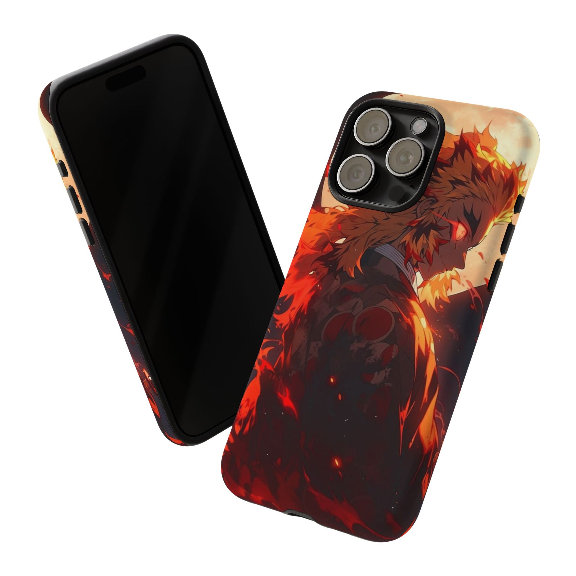 Demon Sl;ayer Rengoku Anime Phone Case, Tough Cases for iPhones, Samsung, and Pixel