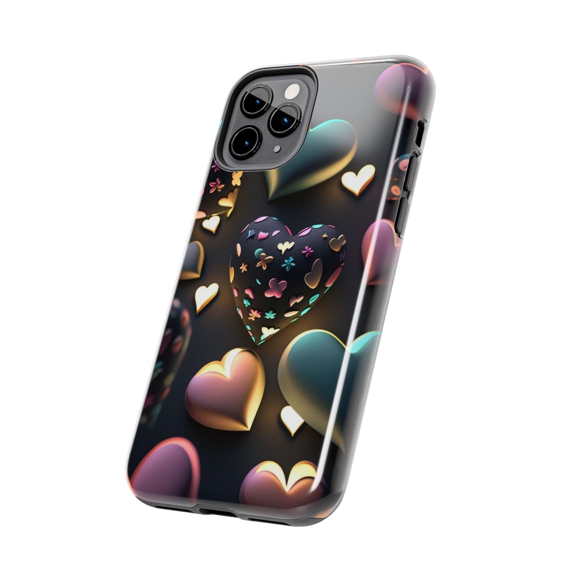 Floating Hearts Themed Tough Phone Cases for Iphones & Samsung Phones
