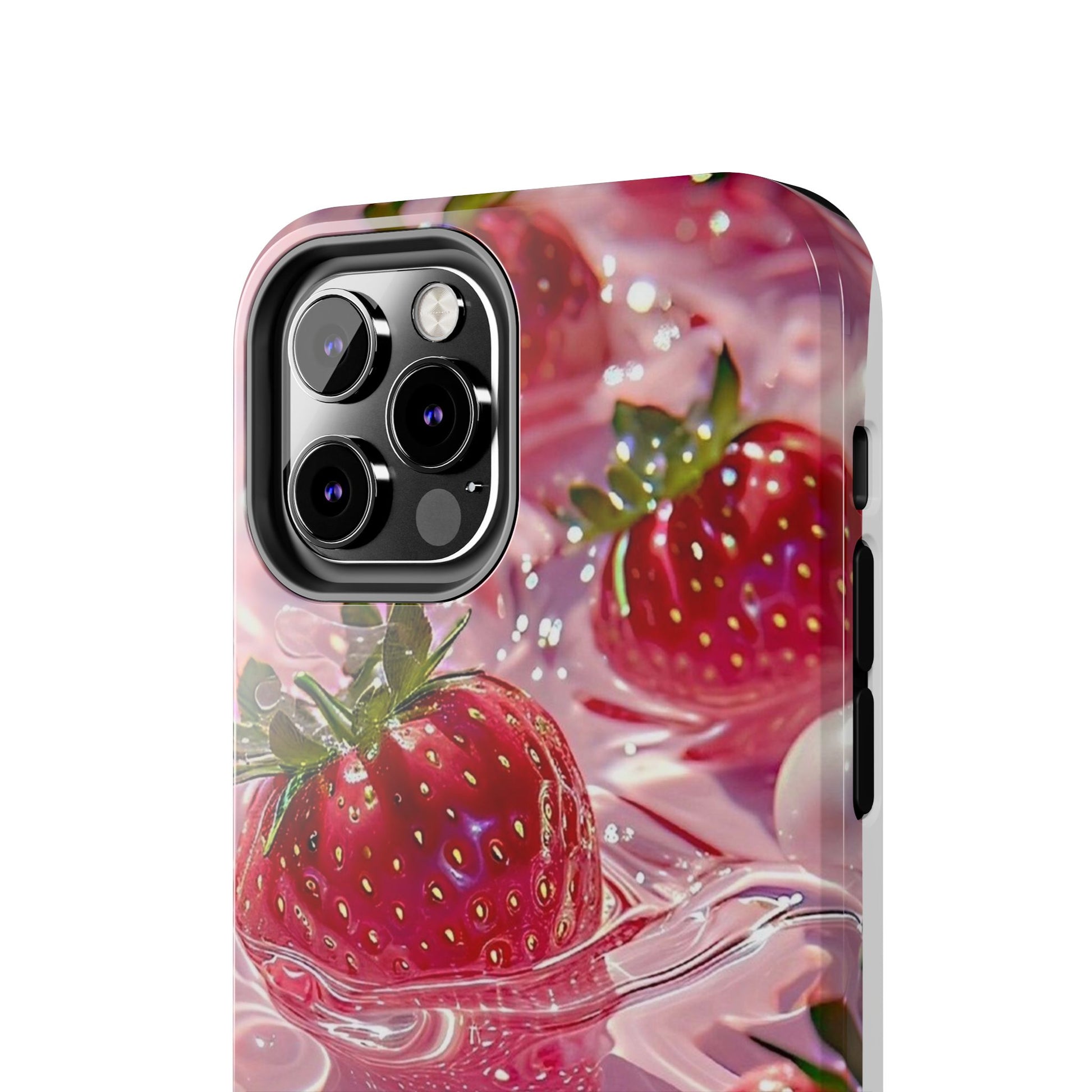 Floating Strawberries Themed Tough Phone Cases for Iphones & Samsung Phones