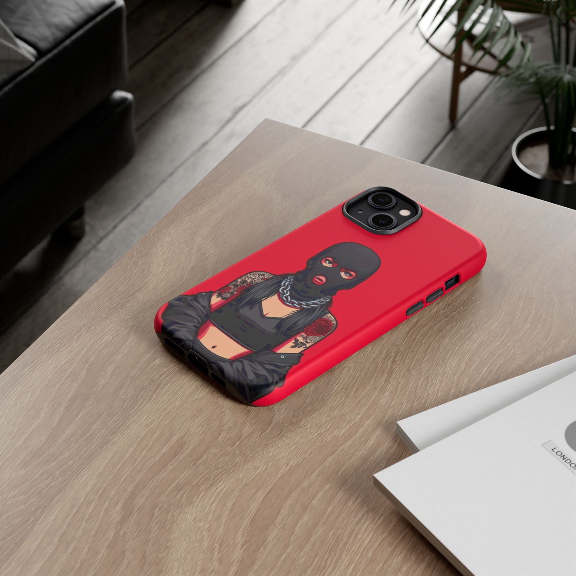 Thug Girl Red Design Tough Cases for iPhones, Samsung, and Pixel