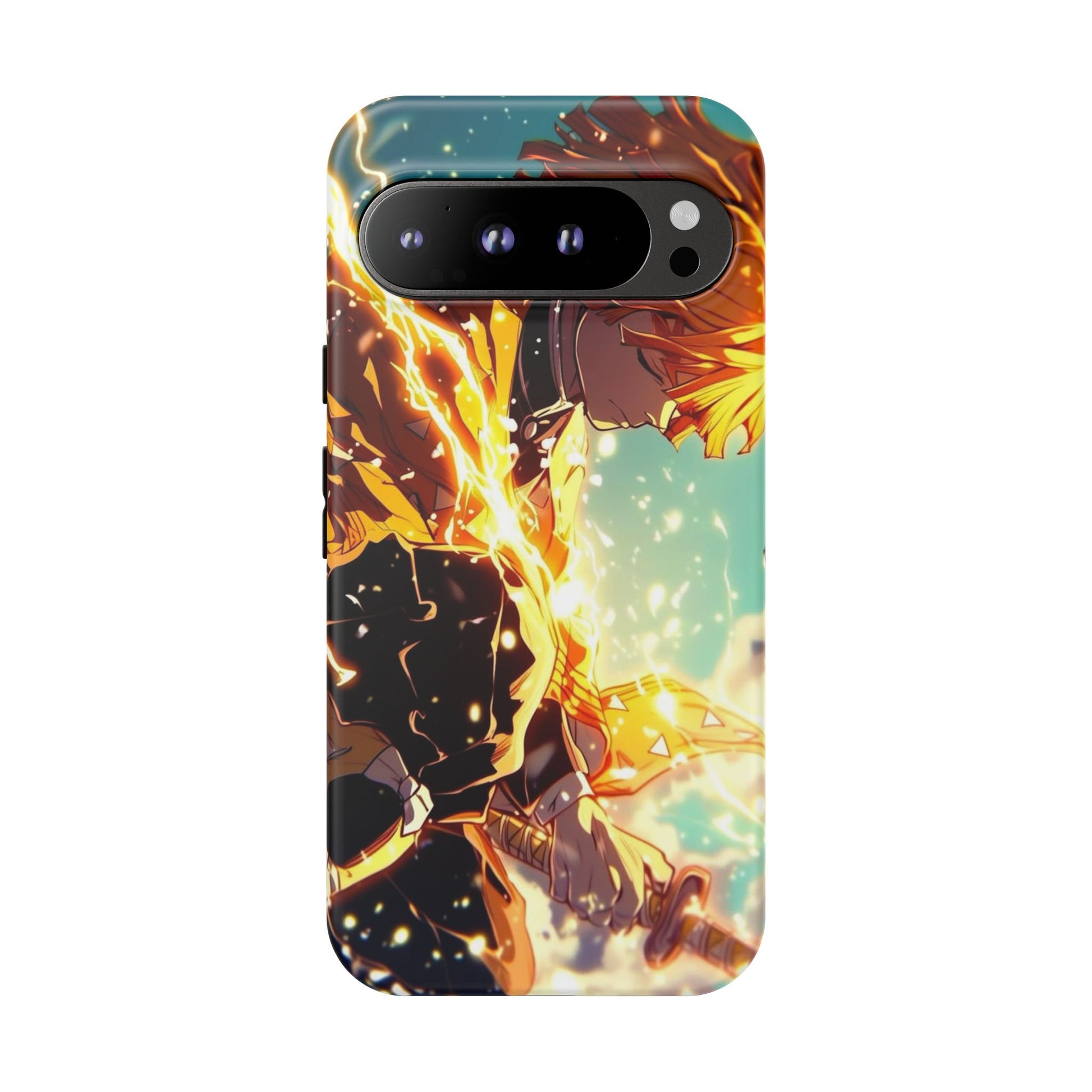 Demon Slayer Zenitsu Anime Theme Phone Case, Tough Cases for iPhones, Samsung, and Pixel