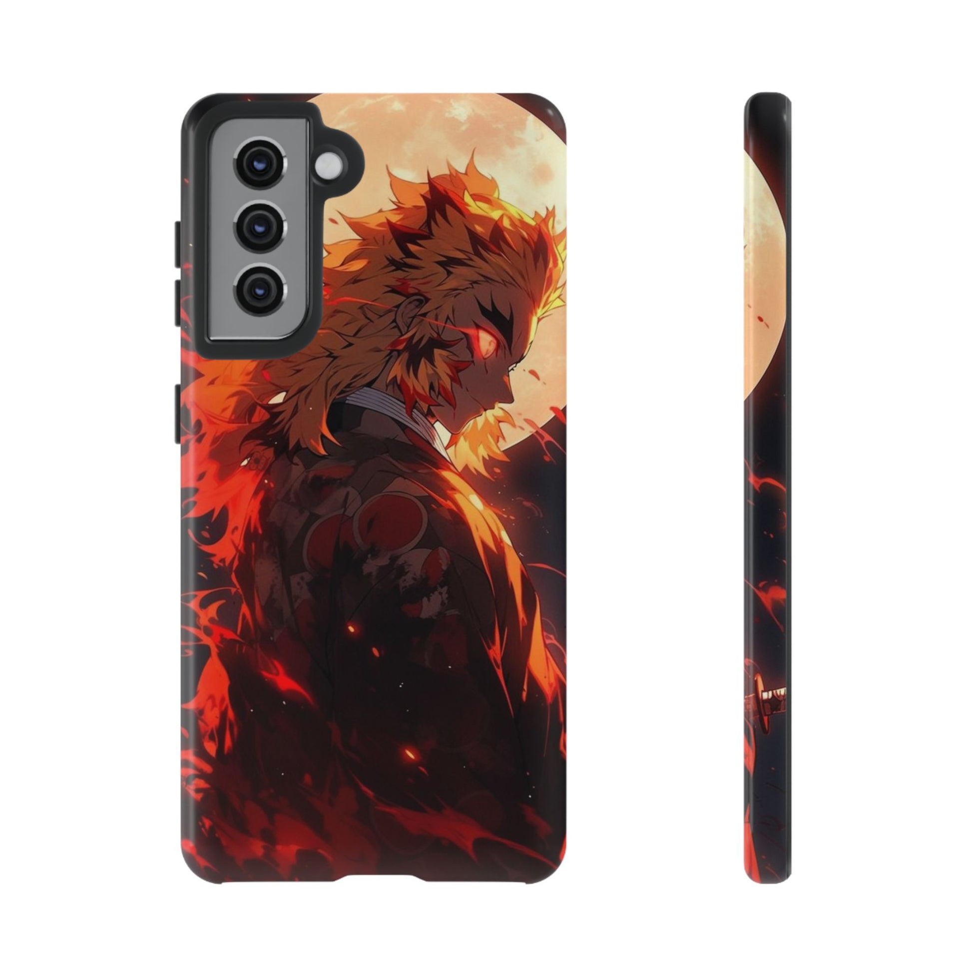 Demon Sl;ayer Rengoku Anime Phone Case, Tough Cases for iPhones, Samsung, and Pixel