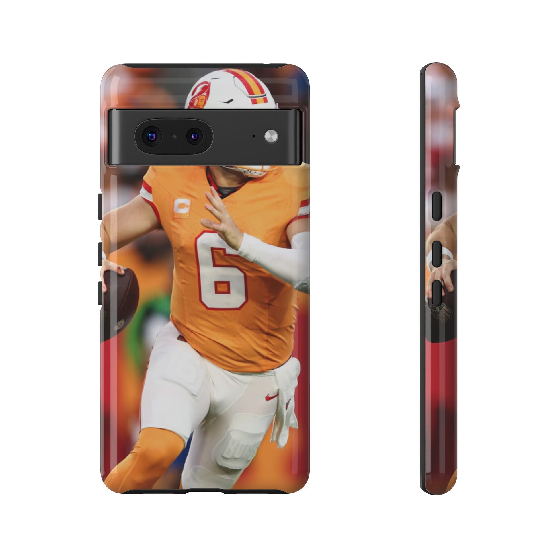 Tampa Bay Buccaneers Baker Mayfield Football Tough Cases for iPhones, Samsung, and Pixel