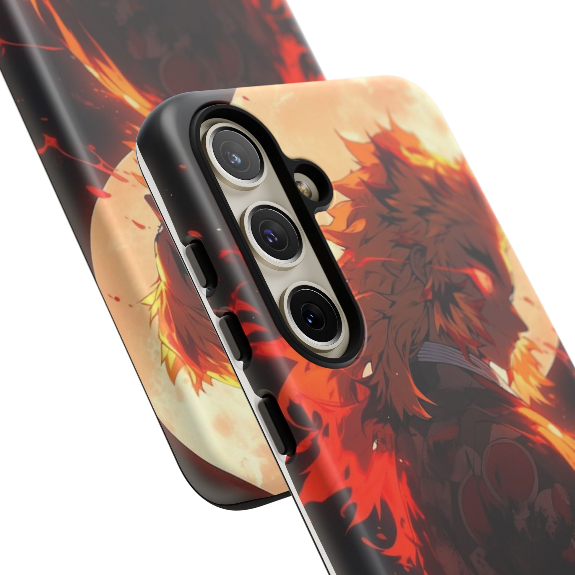Demon Sl;ayer Rengoku Anime Phone Case, Tough Cases for iPhones, Samsung, and Pixel