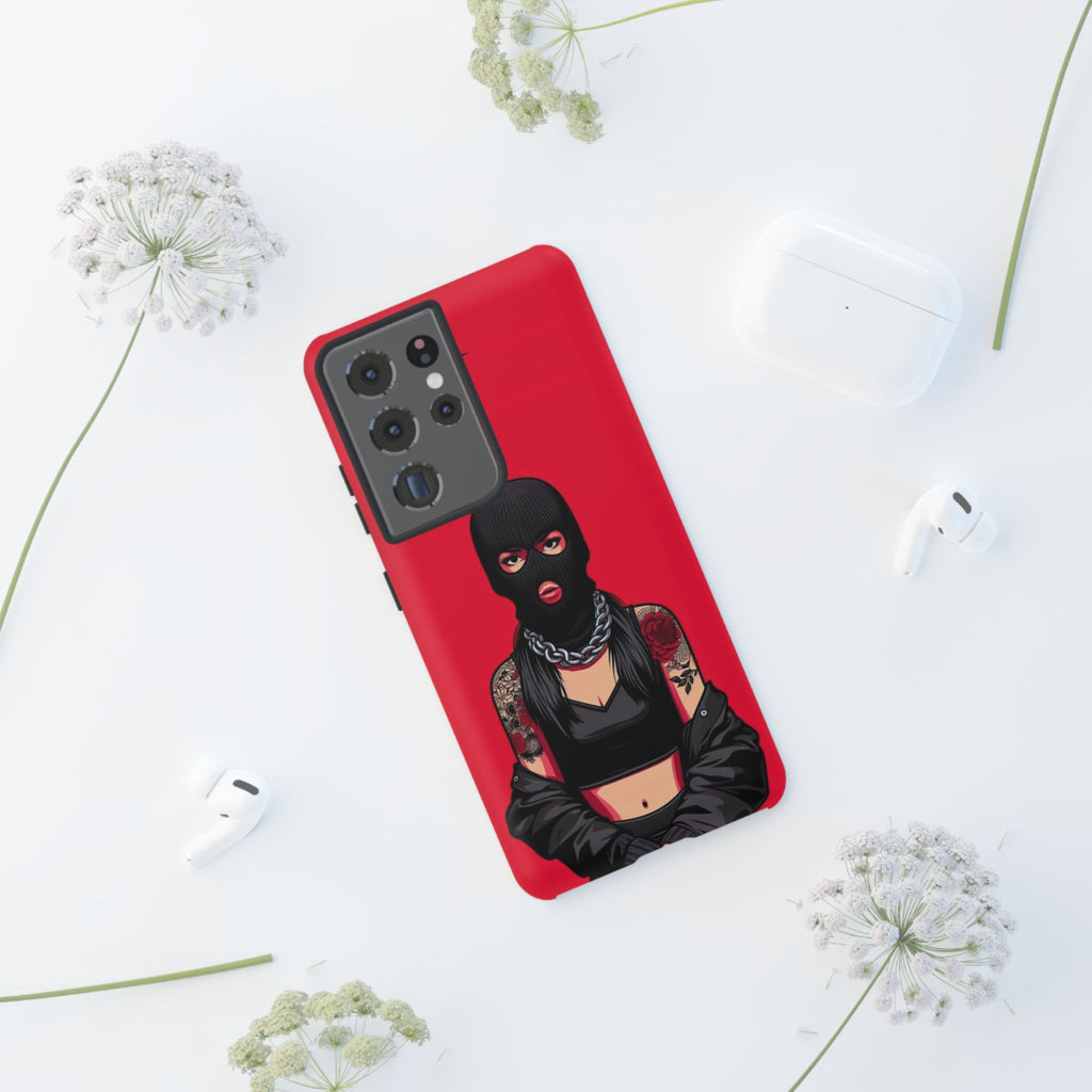 Thug Girl Red Design Tough Cases for iPhones, Samsung, and Pixel