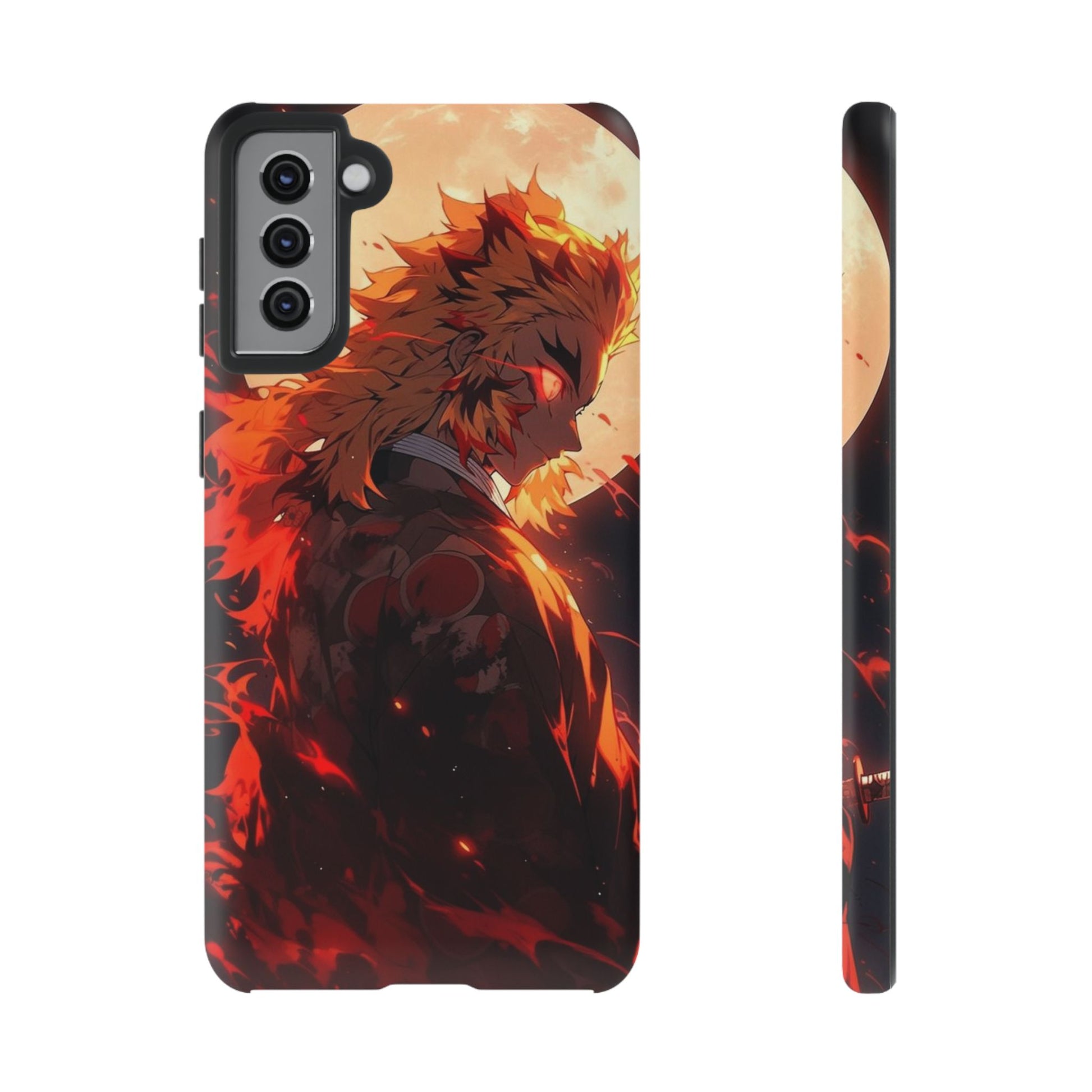 Demon Sl;ayer Rengoku Anime Phone Case, Tough Cases for iPhones, Samsung, and Pixel
