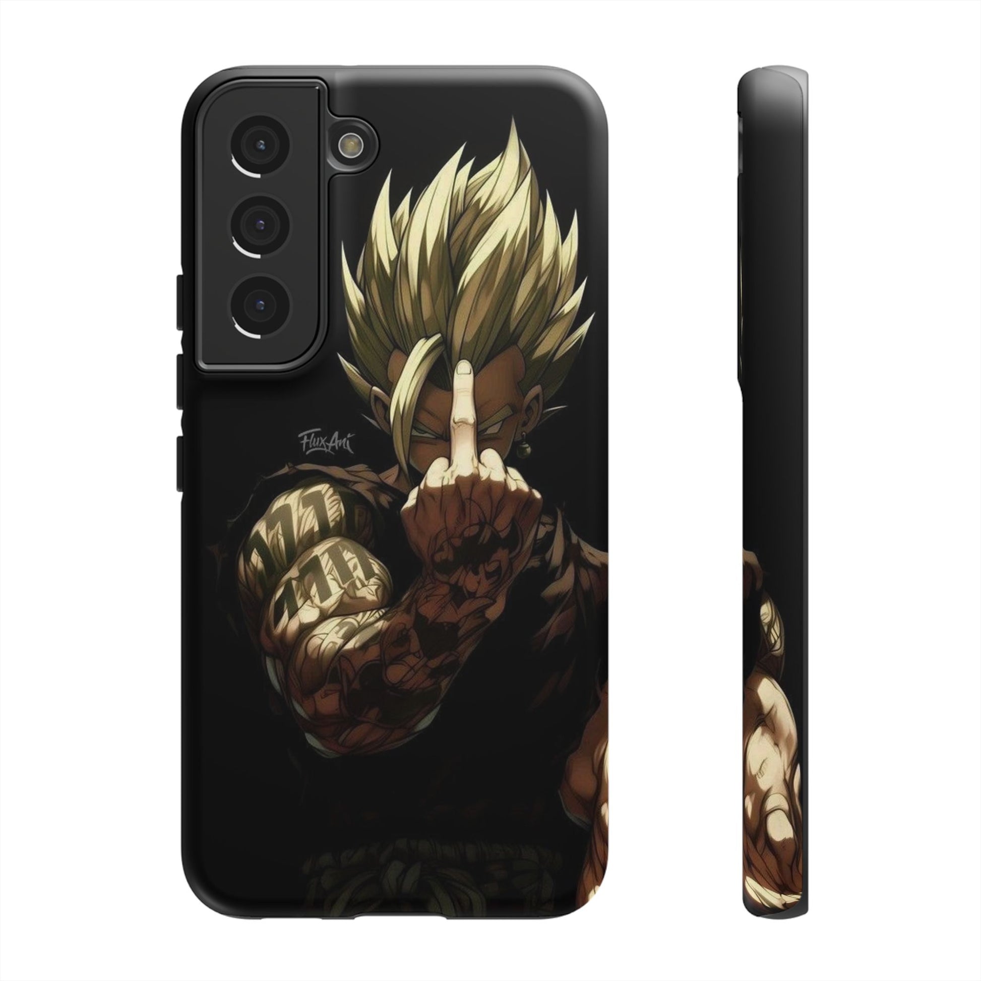 Middle Finger SS Goku Dragon Ball Z Tough Cases for iPhones, Samsung, and Pixel
