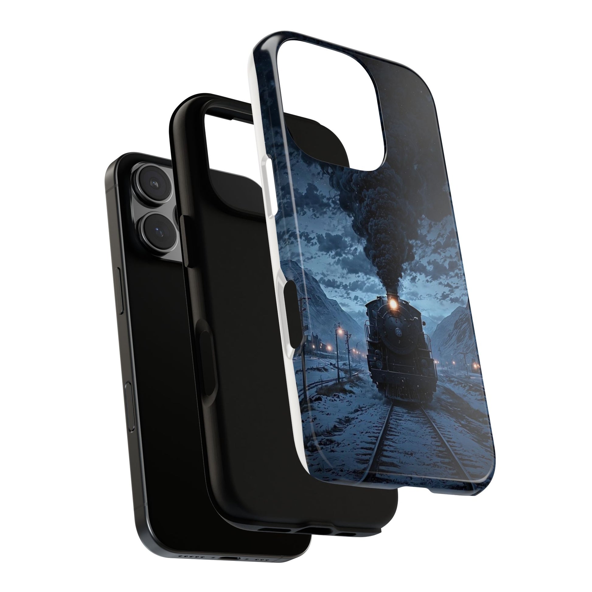 Steam Engine Train Themed Tough Cases for iPhones, Samsung, and Pixel