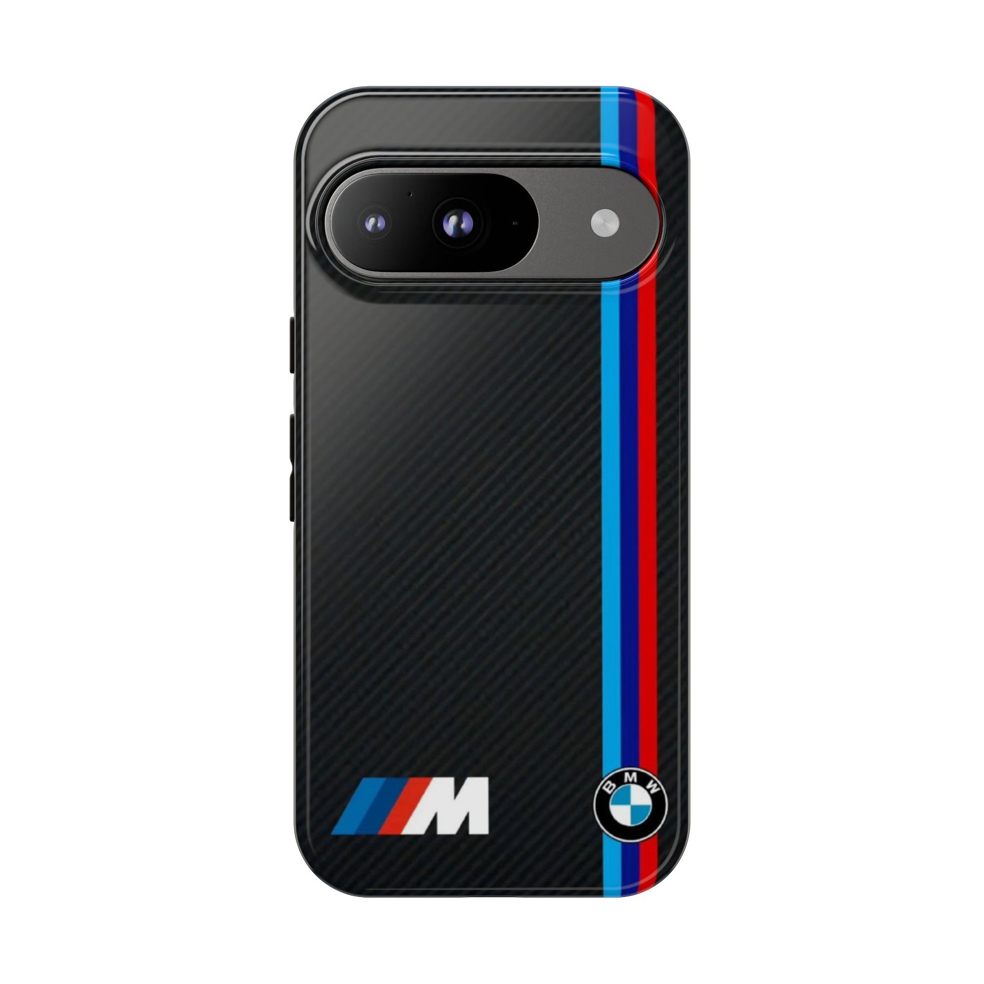 BMW M Stripes Carbon Fiber Design Tough Cases for iPhones, Samsung, and Pixel