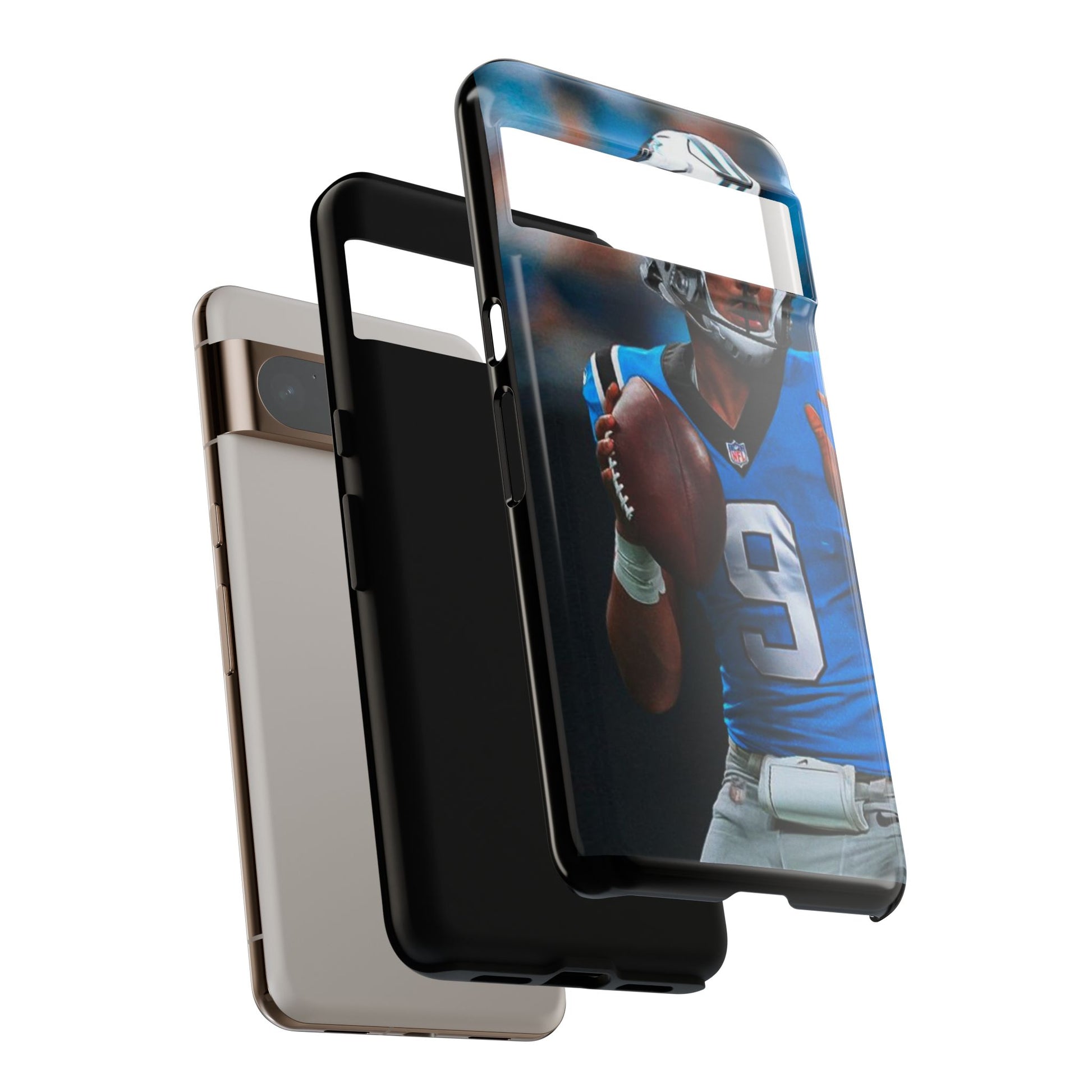 Carolina Panthers Bryce Young Football Tough Cases for iPhones, Samsung, and Pixel