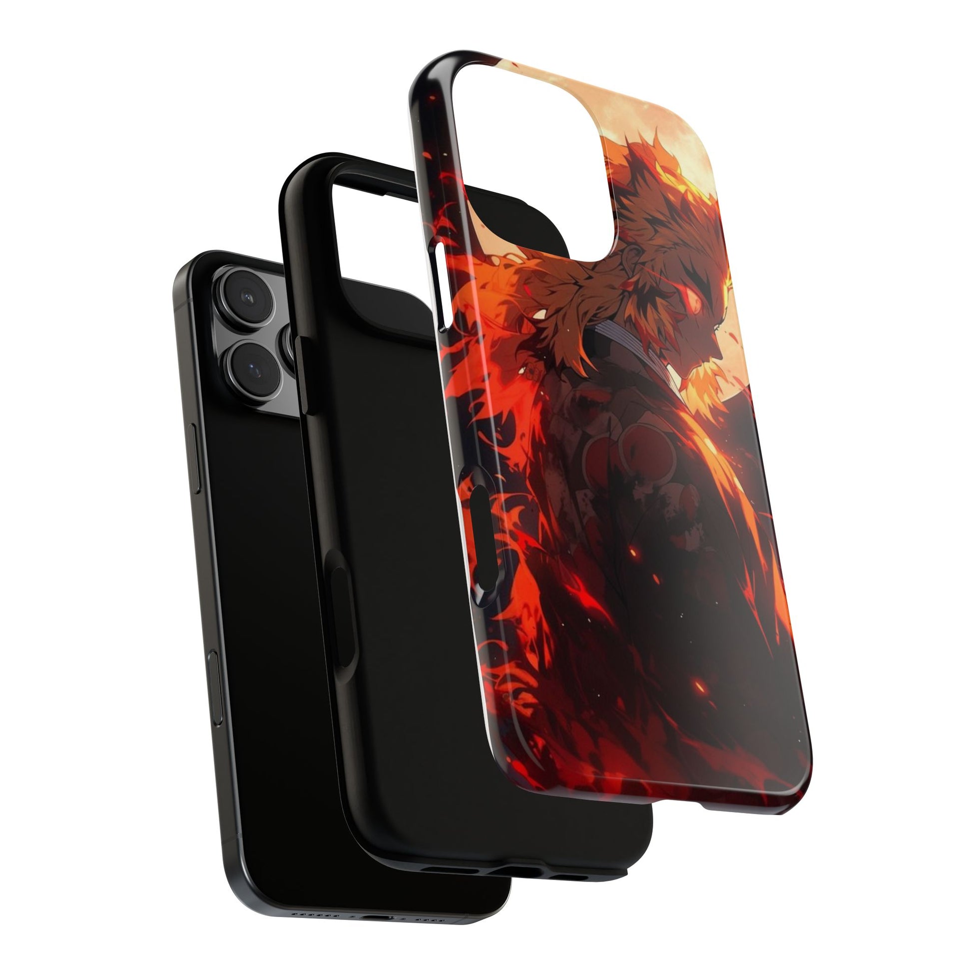 Demon Sl;ayer Rengoku Anime Phone Case, Tough Cases for iPhones, Samsung, and Pixel