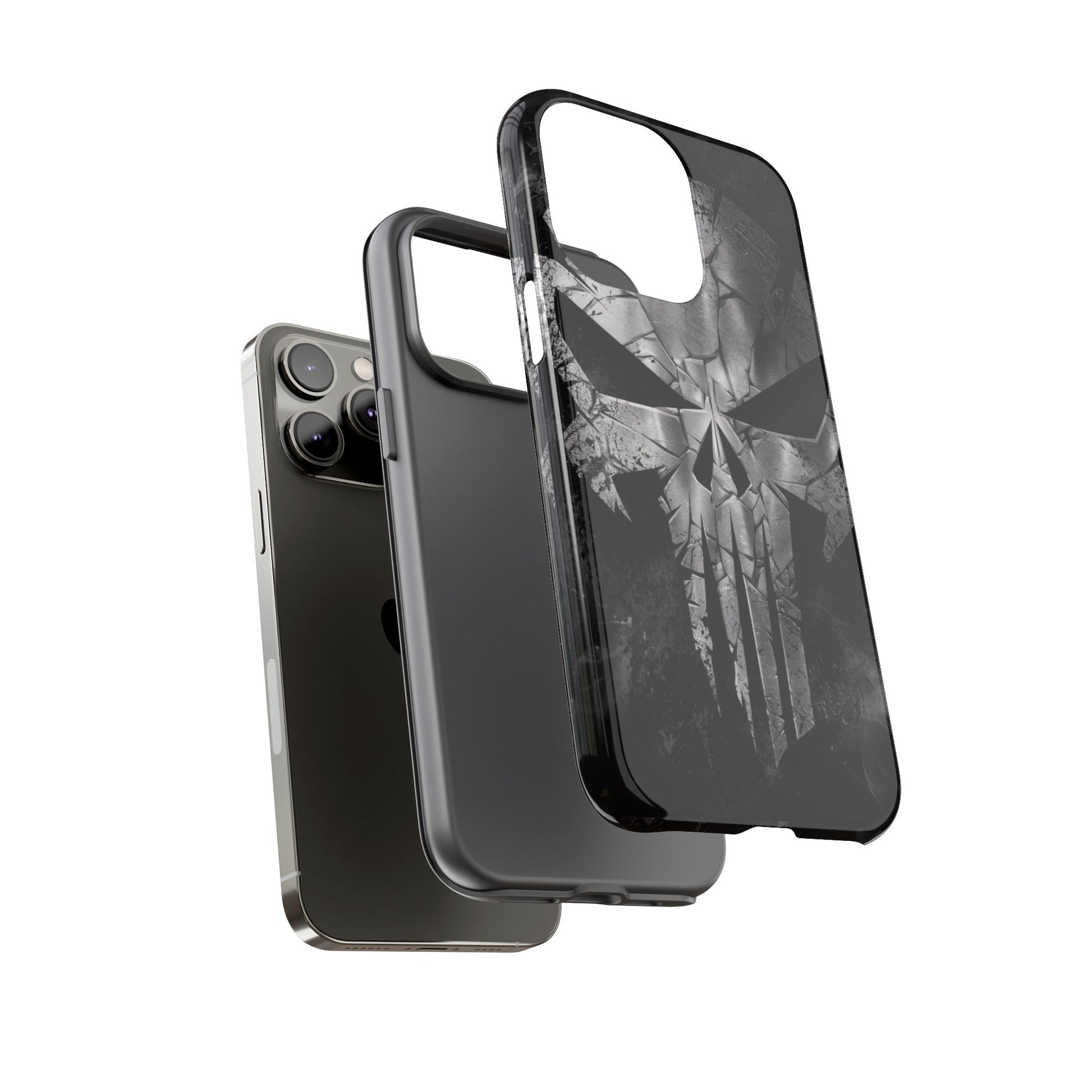 The Punisher Logo Art Tough Cases for iPhones, Samsung, and Pixel