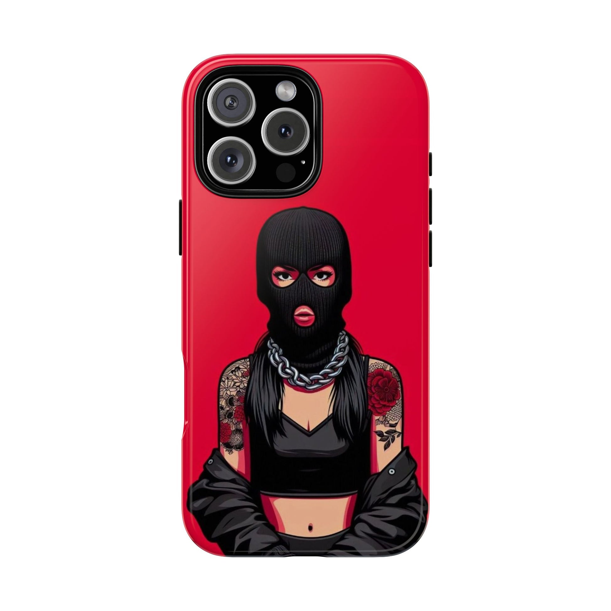 Thug Girl Red Design Tough Cases for iPhones, Samsung, and Pixel