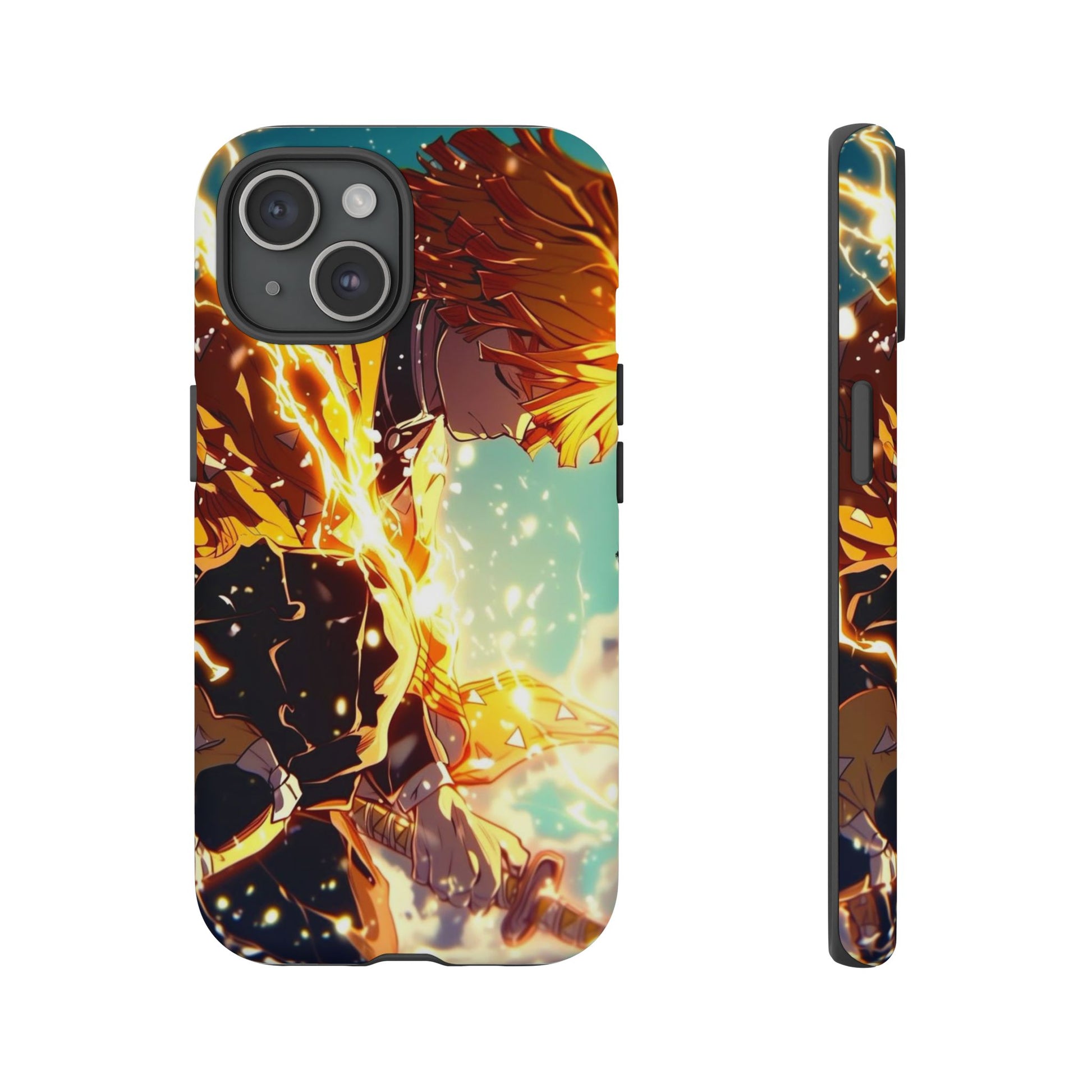 Demon Slayer Zenitsu Anime Theme Phone Case, Tough Cases for iPhones, Samsung, and Pixel