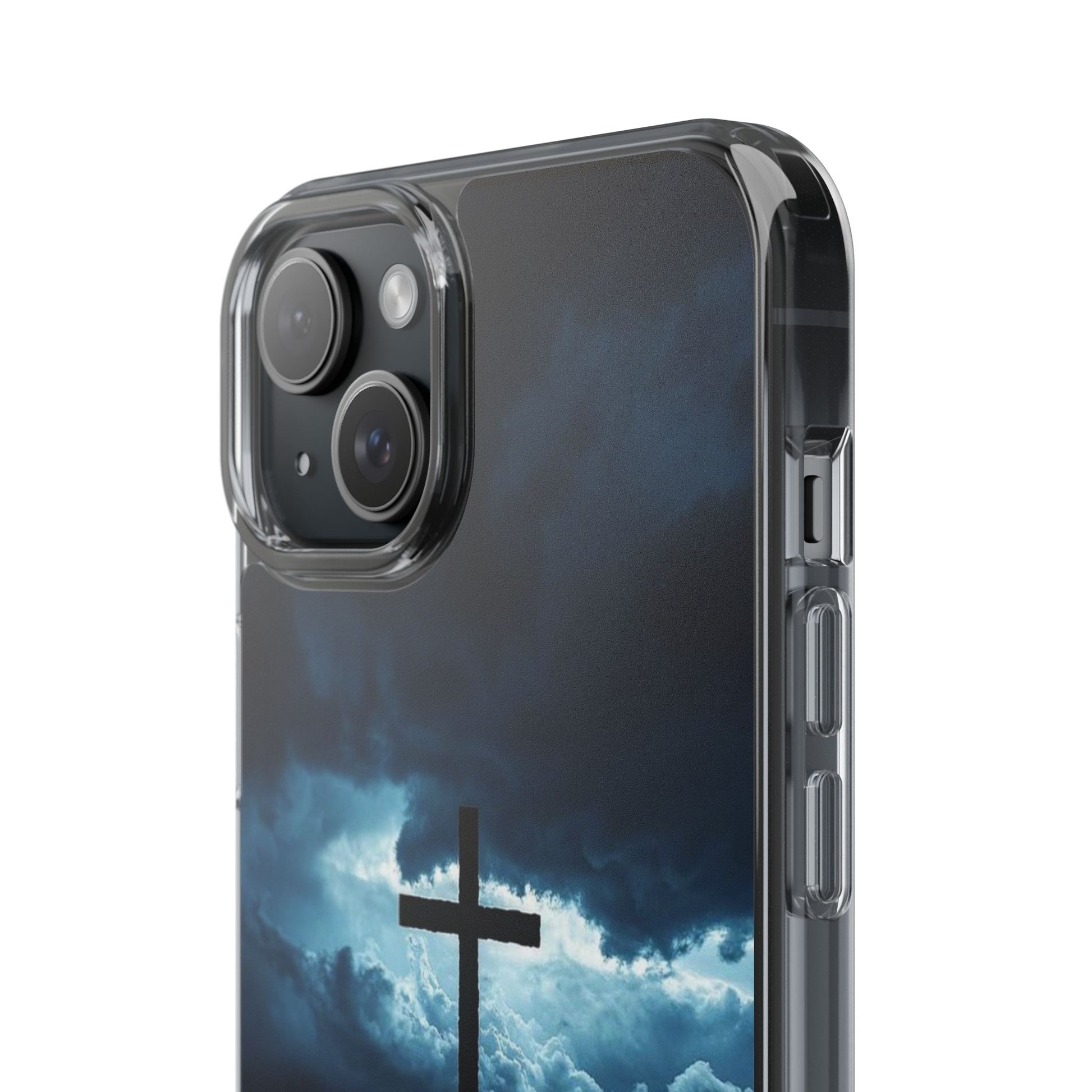 Christian Cross Storm Clear Case - Religious iPhone Samsung Cover, Faith Phone
