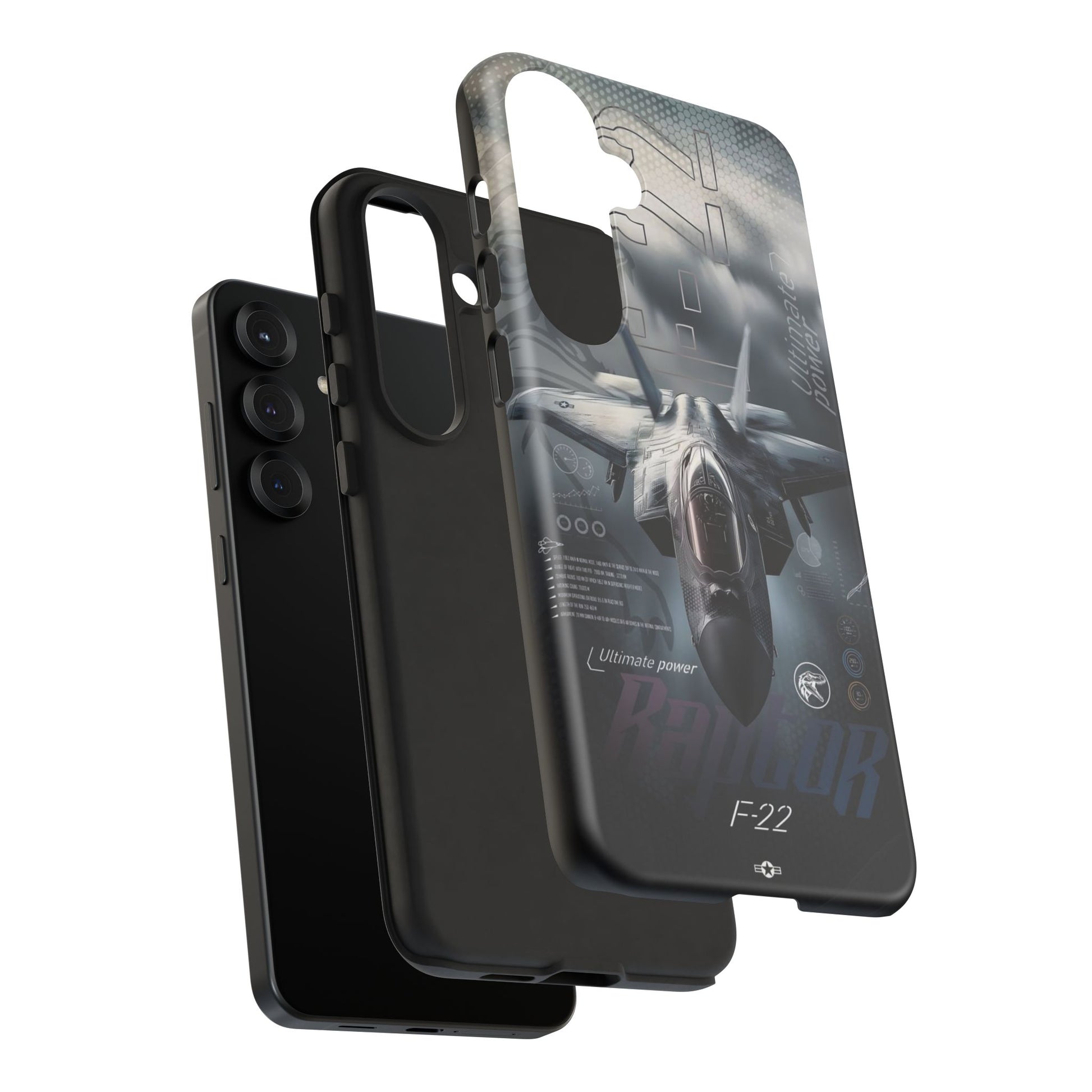 F-22 Raptor Fighter Jet Tough Cases for iPhones, Samsung, and Pixel