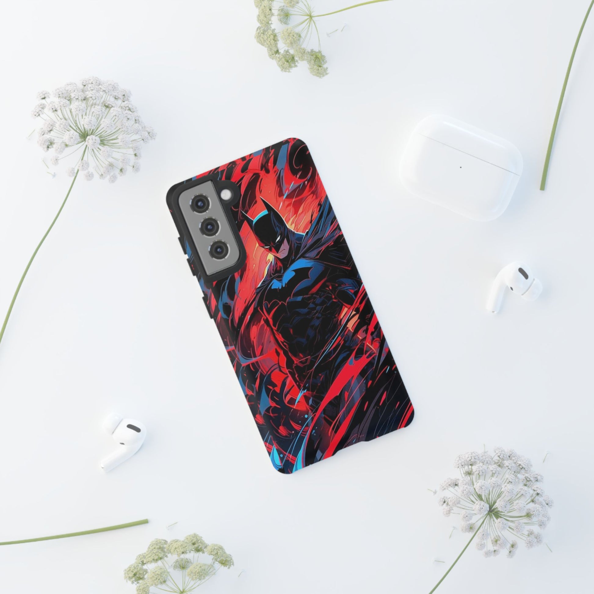 The Dark Knight Batman Art Tough Cases for iPhones, Samsung, and Pixel