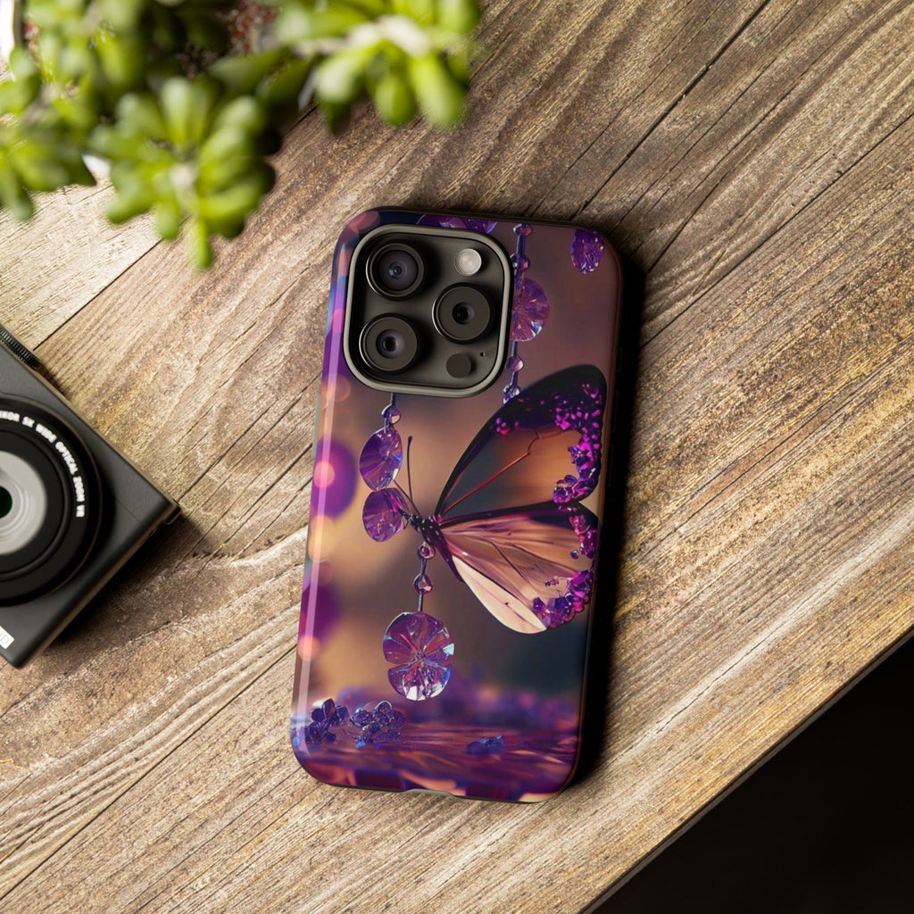 Purple Butterfly Tough Cases for iPhones, Samsung, and Pixel