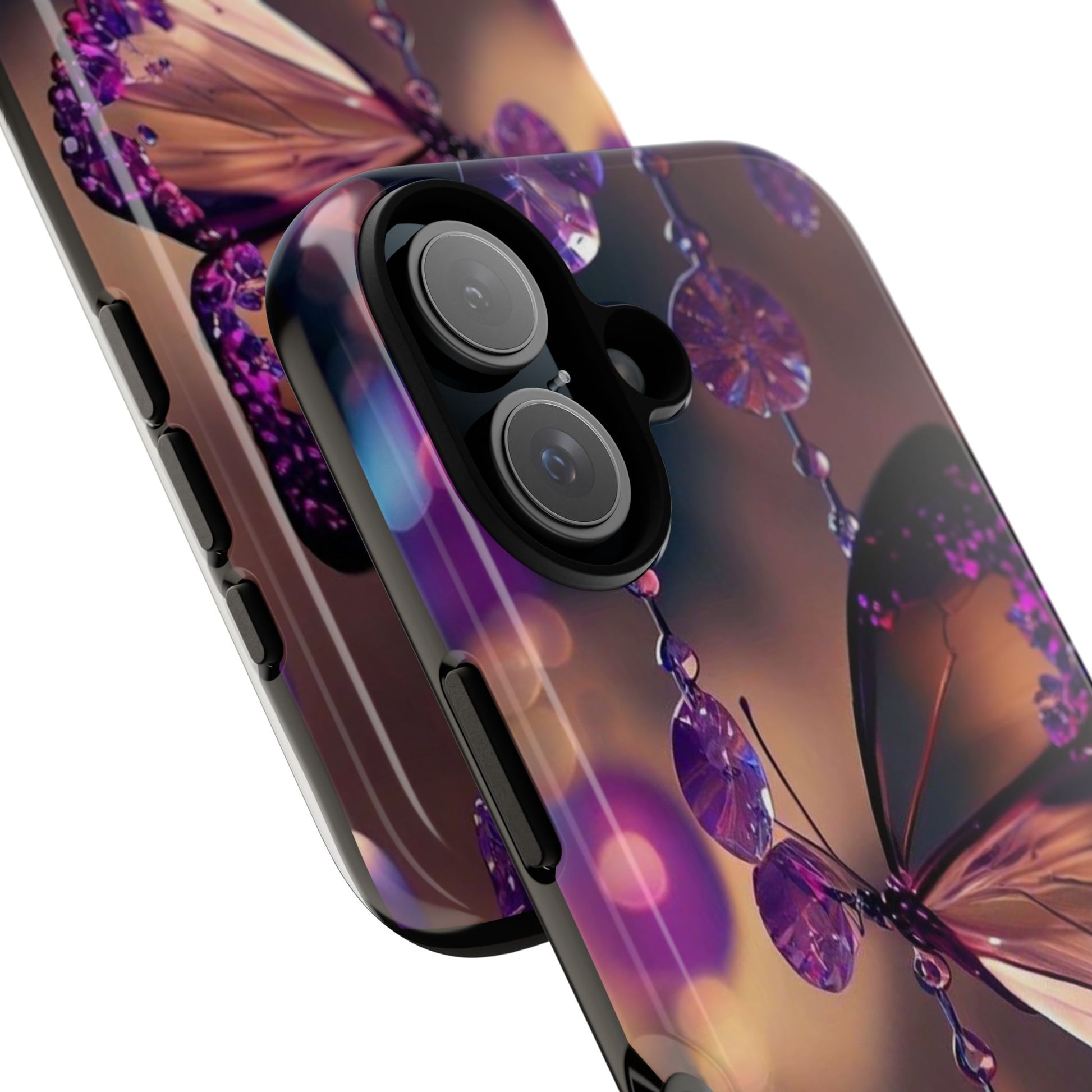 Purple Butterfly Tough Cases for iPhones, Samsung, and Pixel