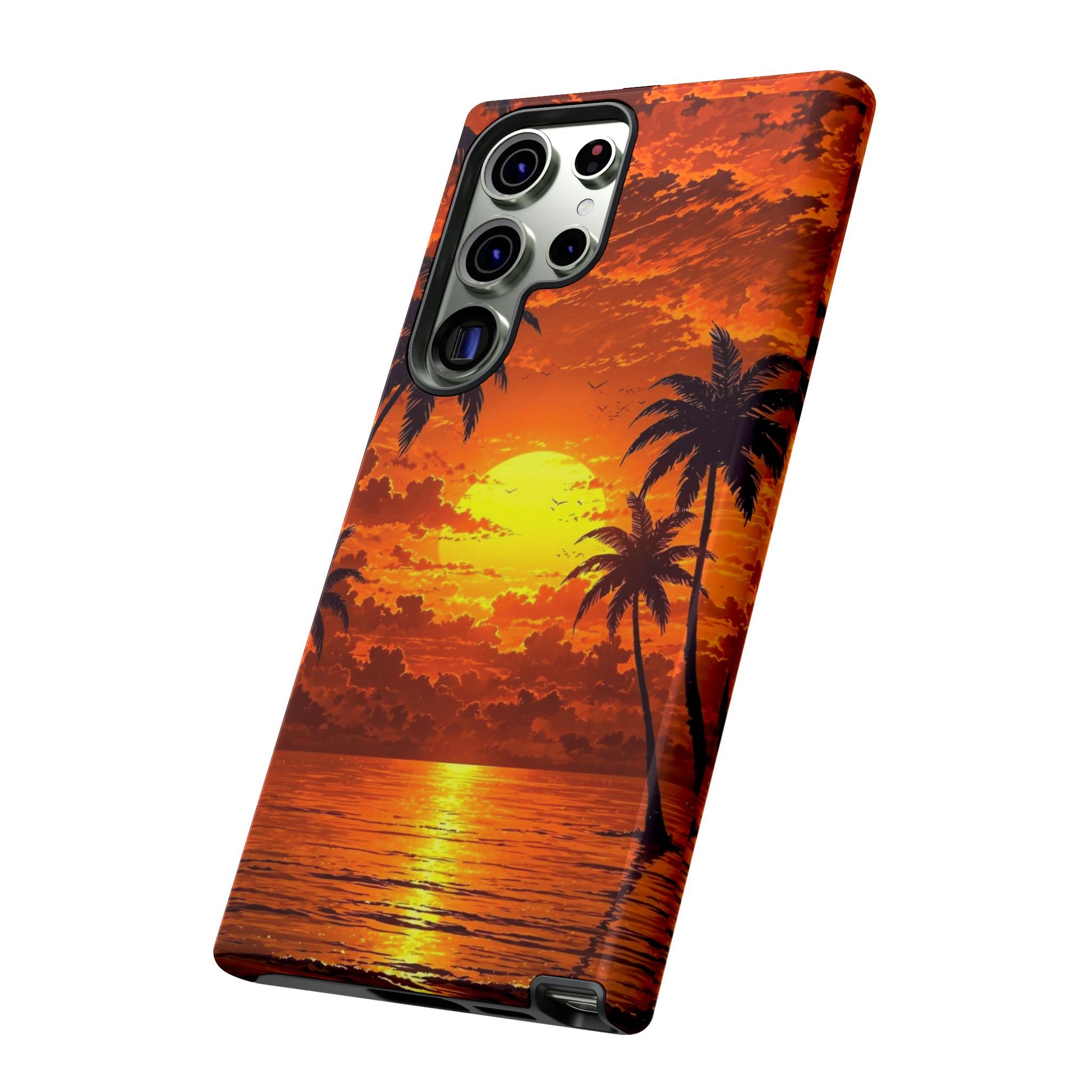 Beautiful Beach Sunset Tough Cases for iPhones, Samsung, and Pixel