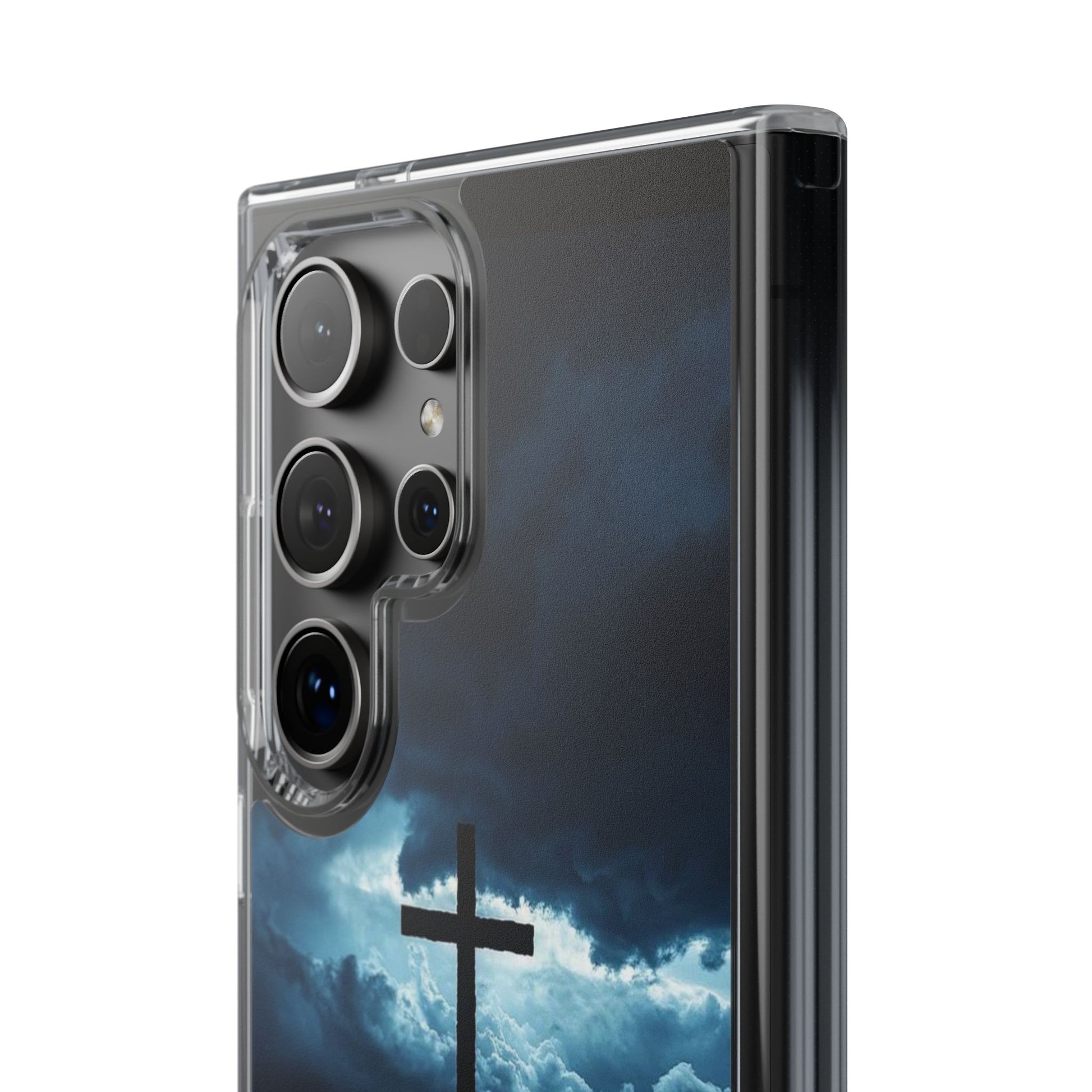 Christian Cross Storm Clear Case - Religious iPhone Samsung Cover, Faith Phone