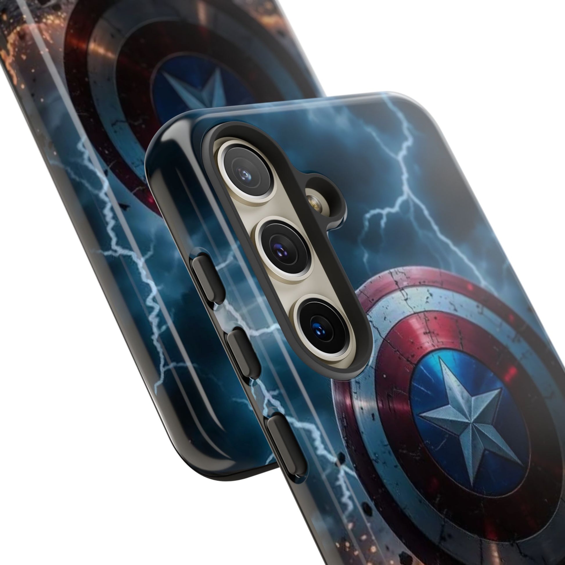 Captain America Shield Tough Cases for iPhones, Samsung, and Pixel
