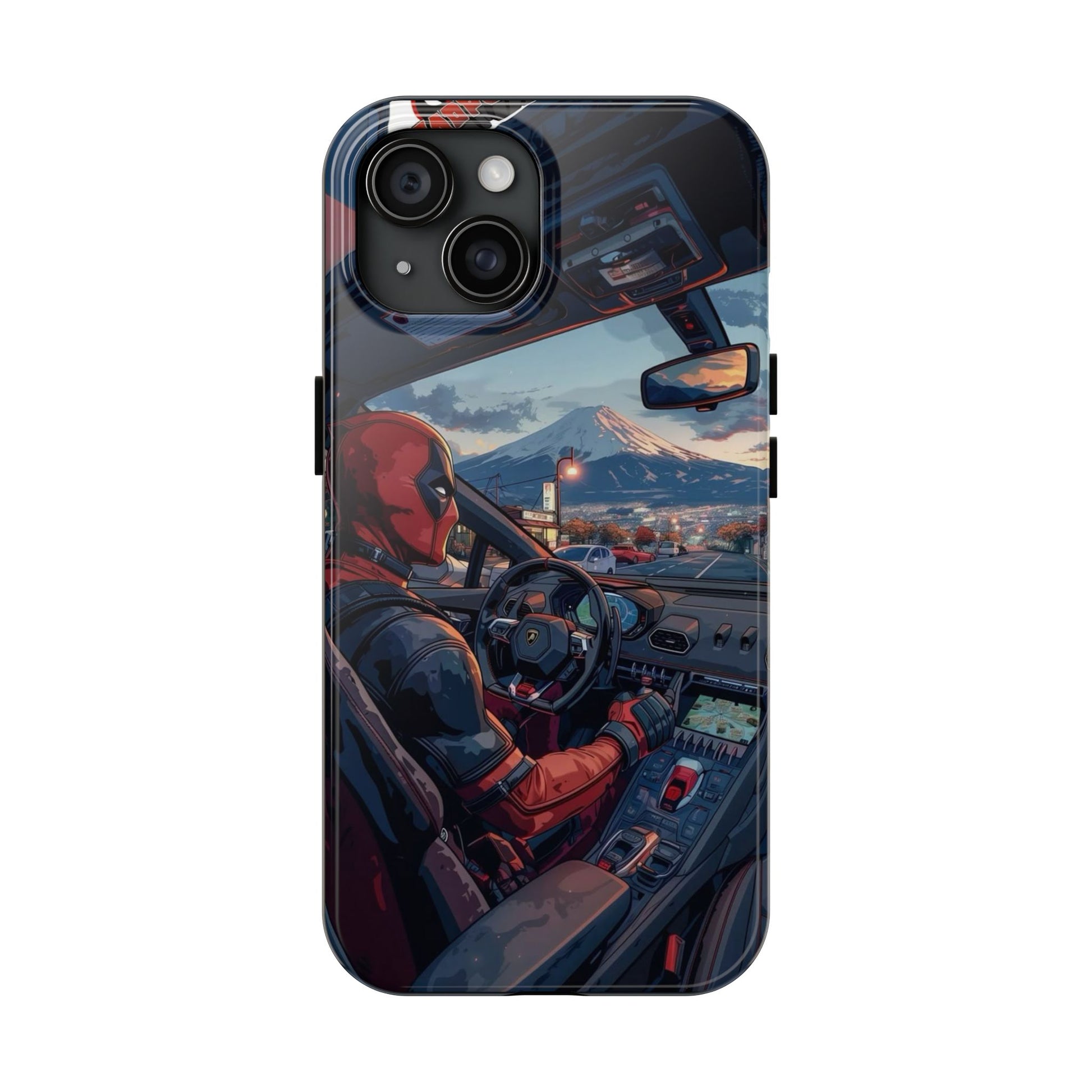 Deadpool Drifting Tough Phone Case, Marvel Hero Phone Cover, Superhero Phone