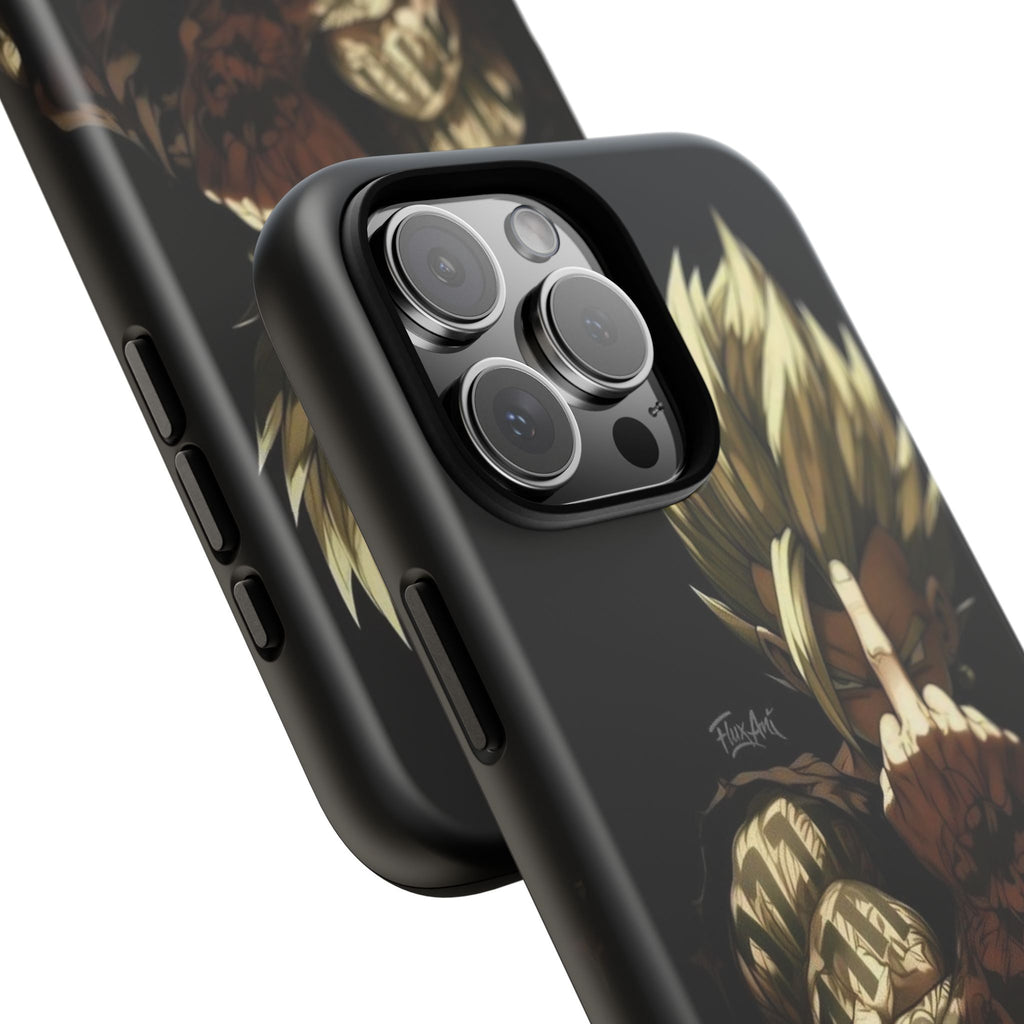 Middle Finger SS Goku Dragon Ball Z Tough Cases for iPhones, Samsung, and Pixel