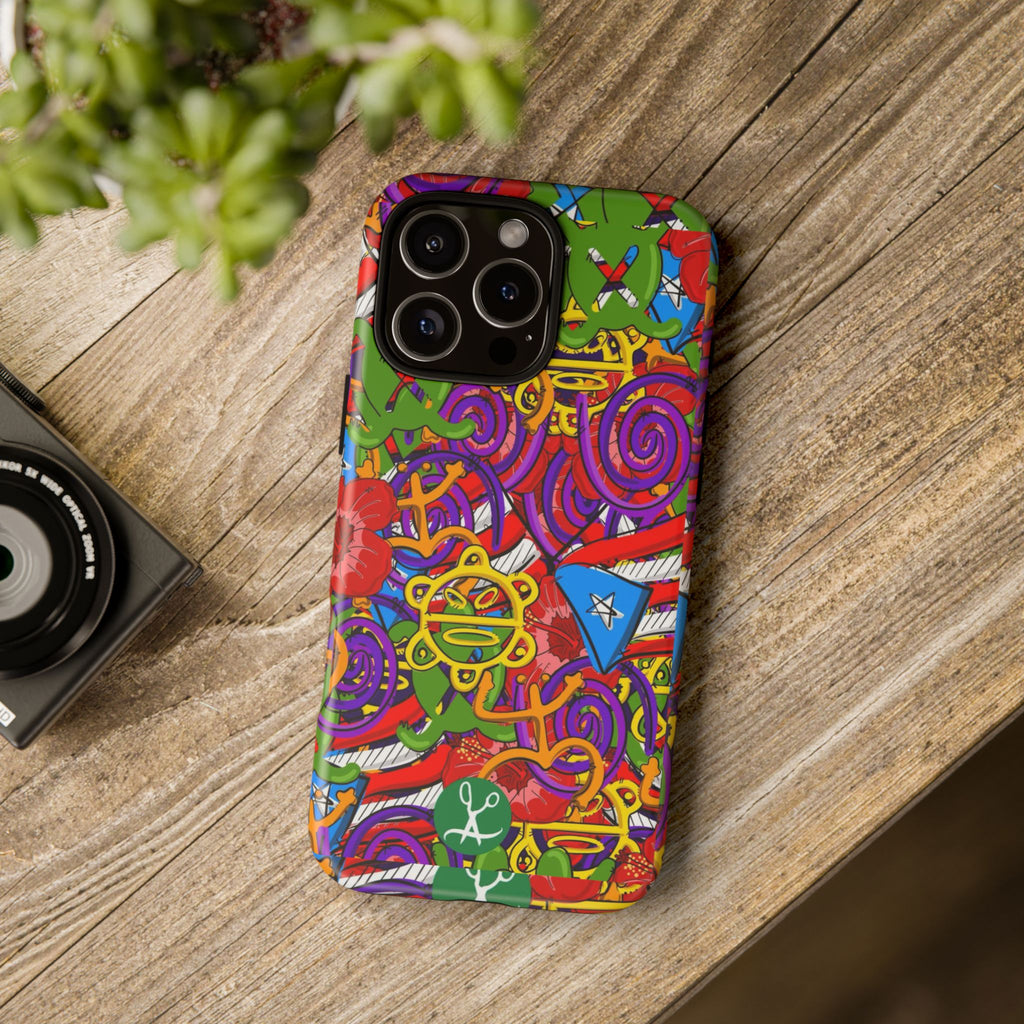 Puerto Rico Taino Tribal Art Tough Cases for iPhones, Samsung, and Pixel