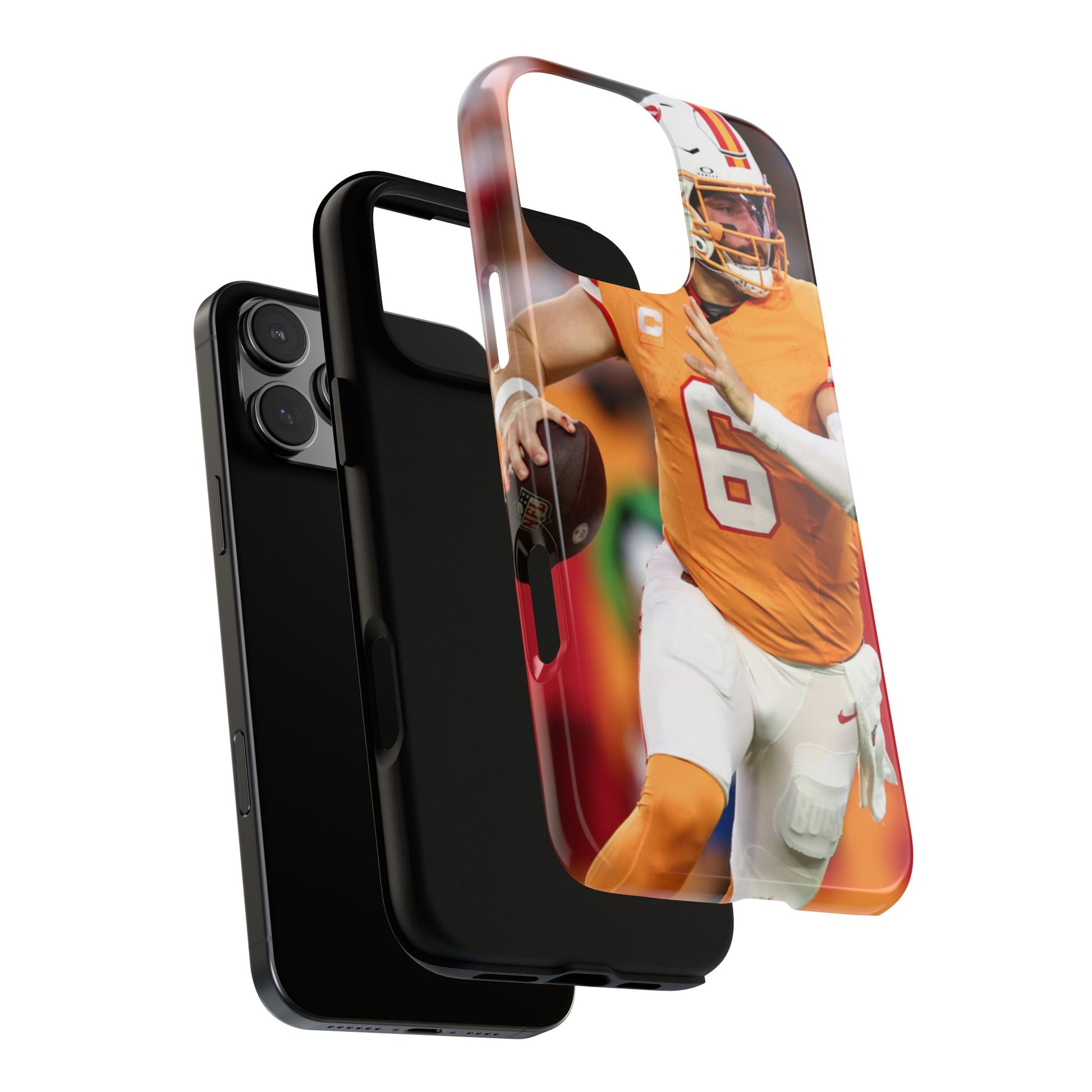 Tampa Bay Buccaneers Baker Mayfield Football Tough Cases for iPhones, Samsung, and Pixel