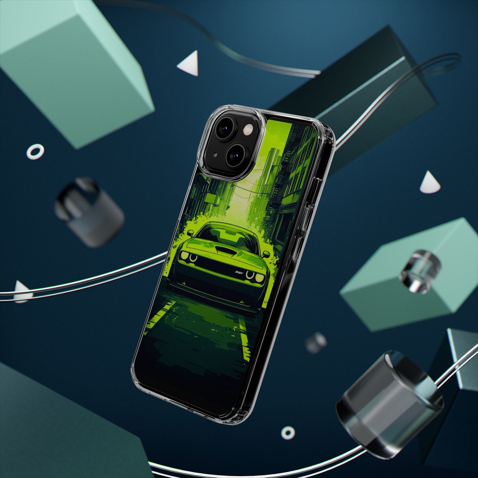 Neon Dodge Challenger Hellcat Phone case for Select Iphones and Samsung phones