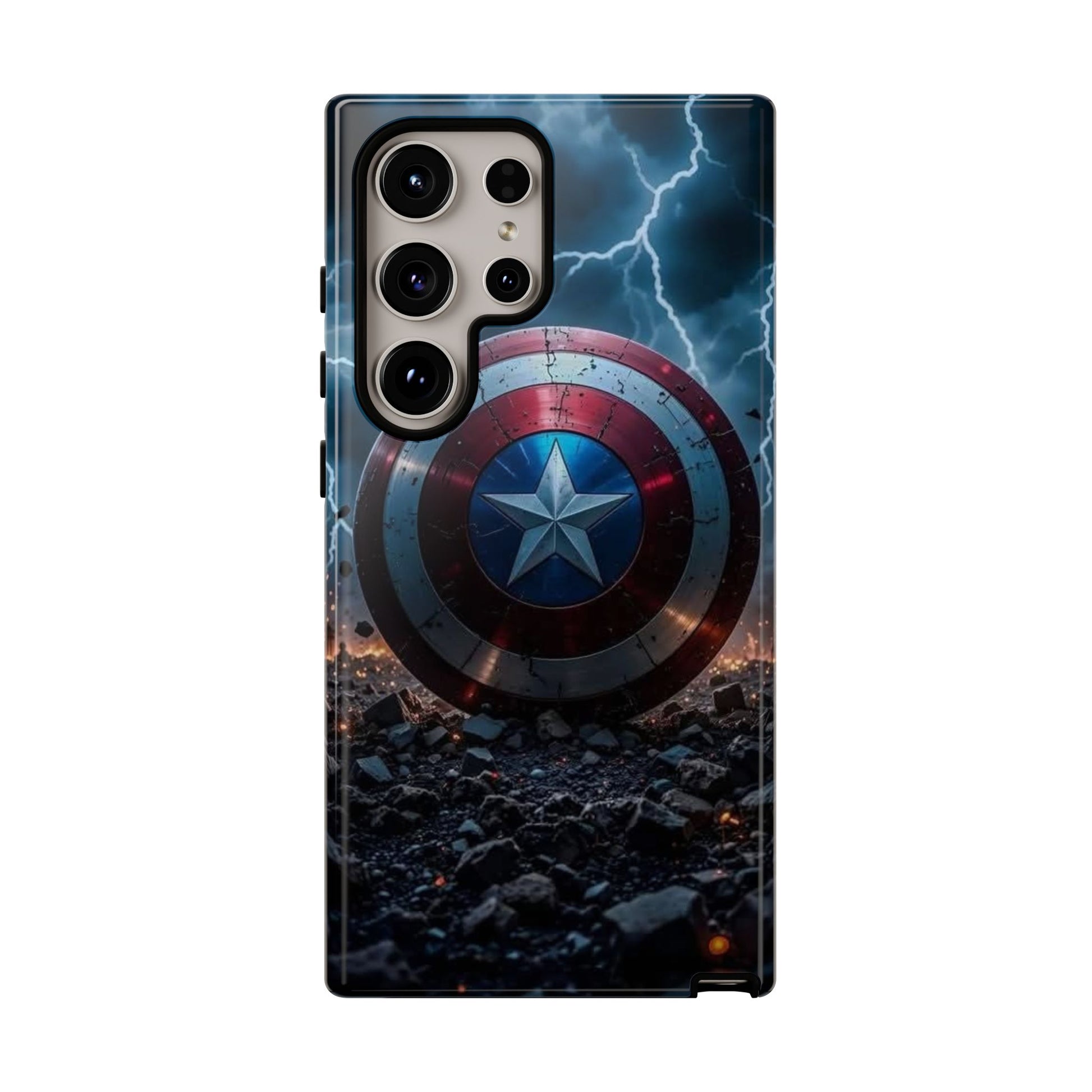 Captain America Shield Tough Cases for iPhones, Samsung, and Pixel