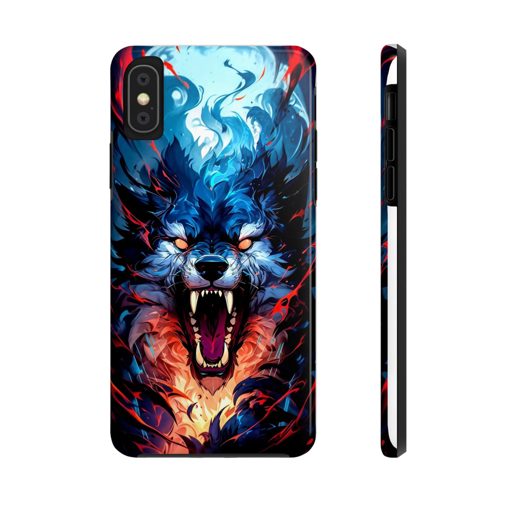Aggressive Wolf Art Themed Tough Phone Cases for Iphones & Samsung Phones