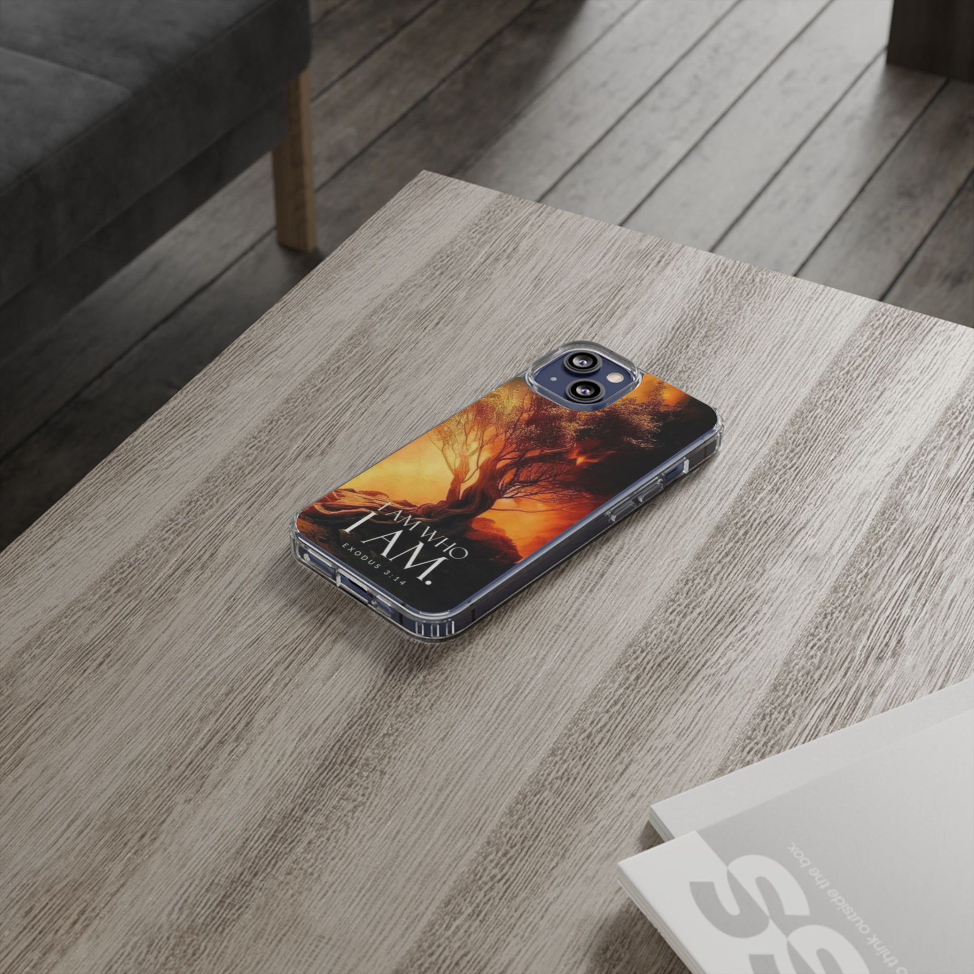 Phone Case, I Am Who I Am Bible Verse Clear Case for Iphone Samsung, Religious