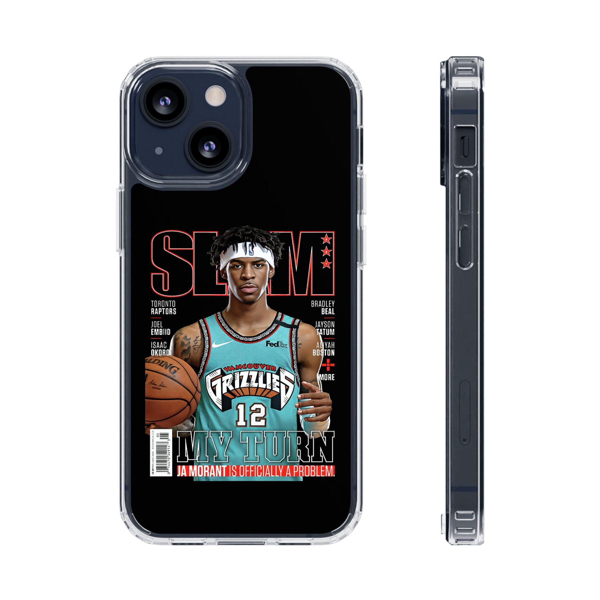 Ja Morant SLAM themed Basketball Inspired design Clear Phone Cases