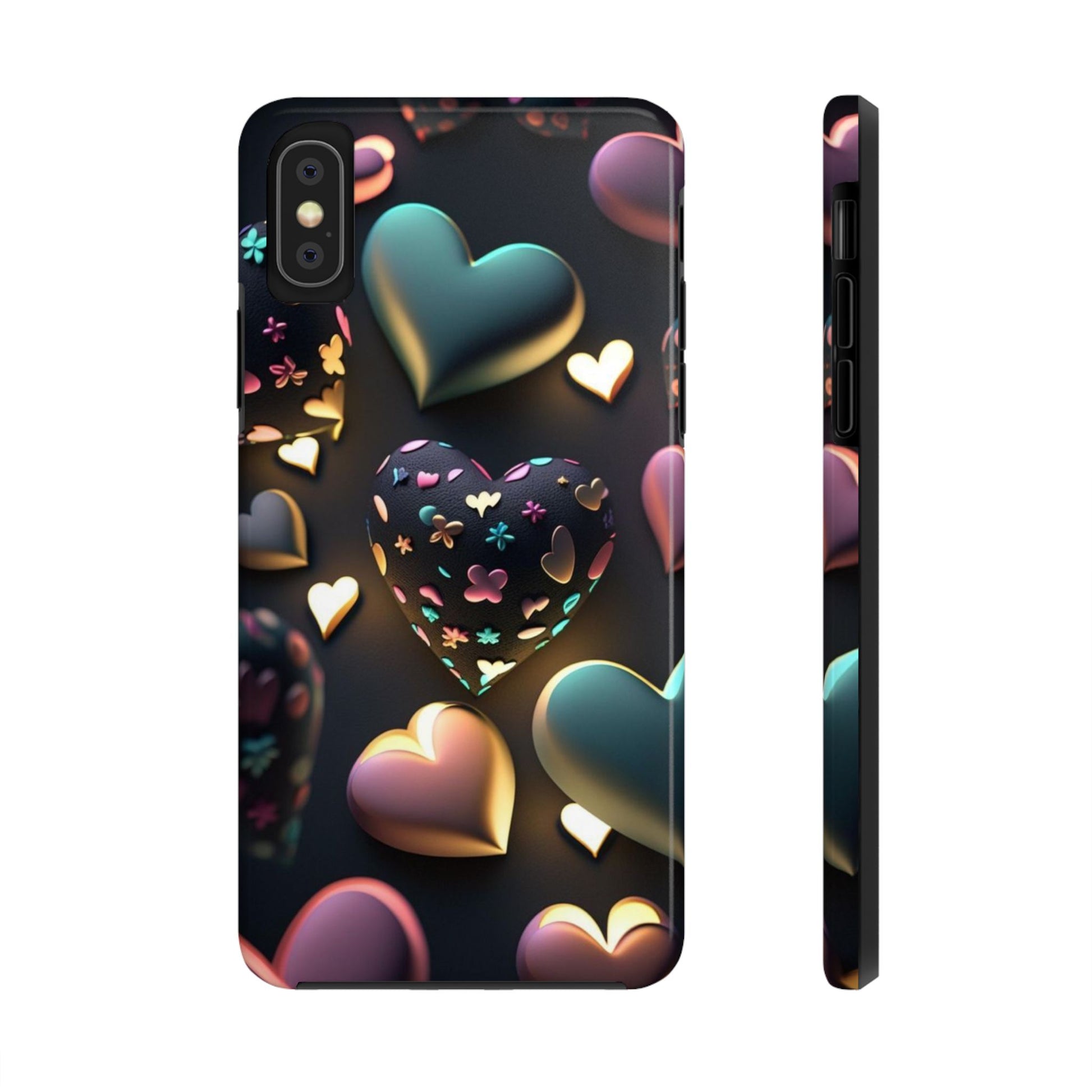 Floating Hearts Themed Tough Phone Cases for Iphones & Samsung Phones