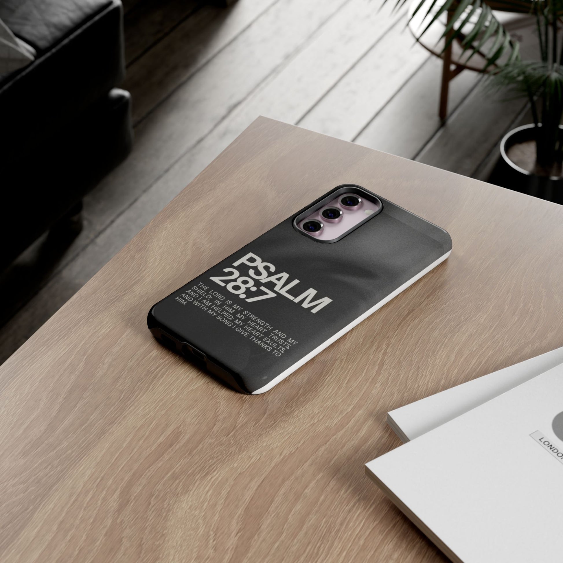 Christian Themed Psalms 28:7 Phone Case, Tough Cases for iPhones, Samsung, and Pixel