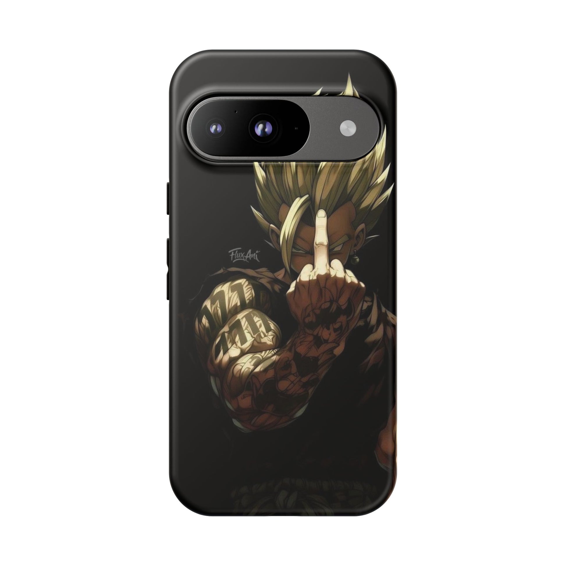 Middle Finger SS Goku Dragon Ball Z Tough Cases for iPhones, Samsung, and Pixel