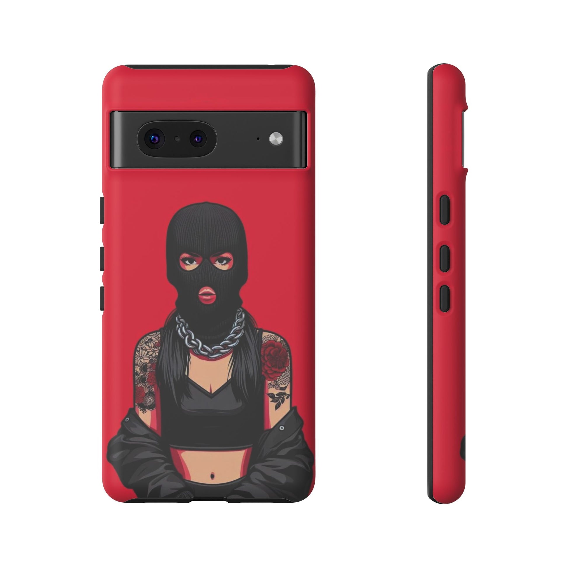 Thug Girl Red Design Tough Cases for iPhones, Samsung, and Pixel