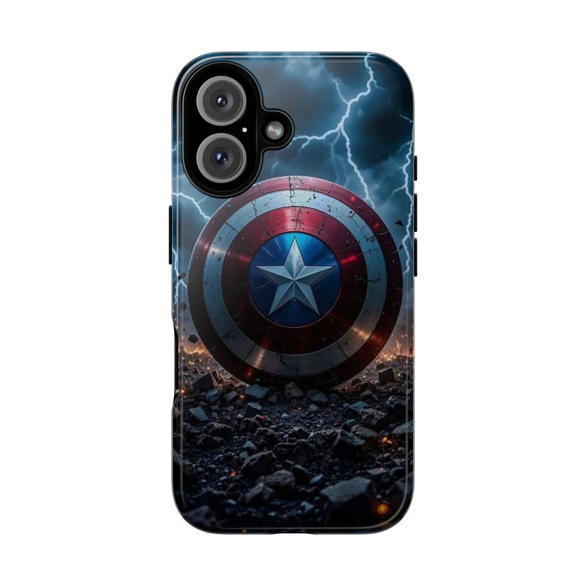 Captain America Shield Tough Cases for iPhones, Samsung, and Pixel