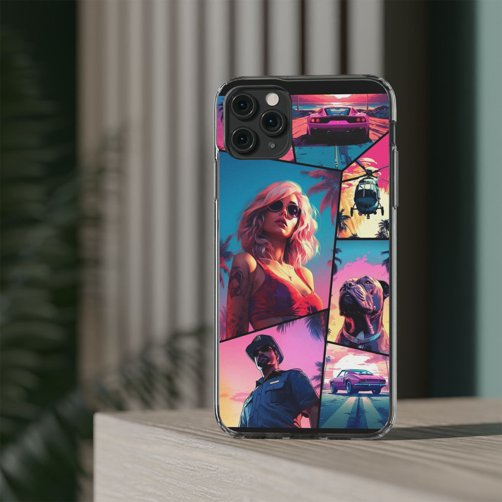 Grand Theft Style  Miami Vice Gamer inspired Protective Iphone and Samsung case