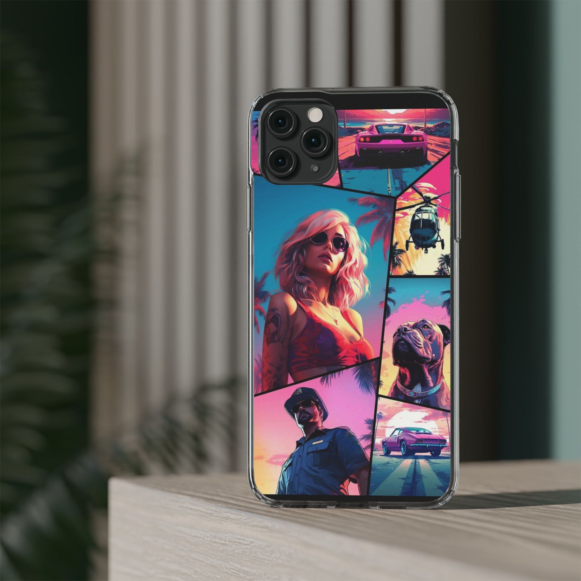 Grand Theft Style  Miami Vice Gamer inspired Protective Iphone and Samsung case