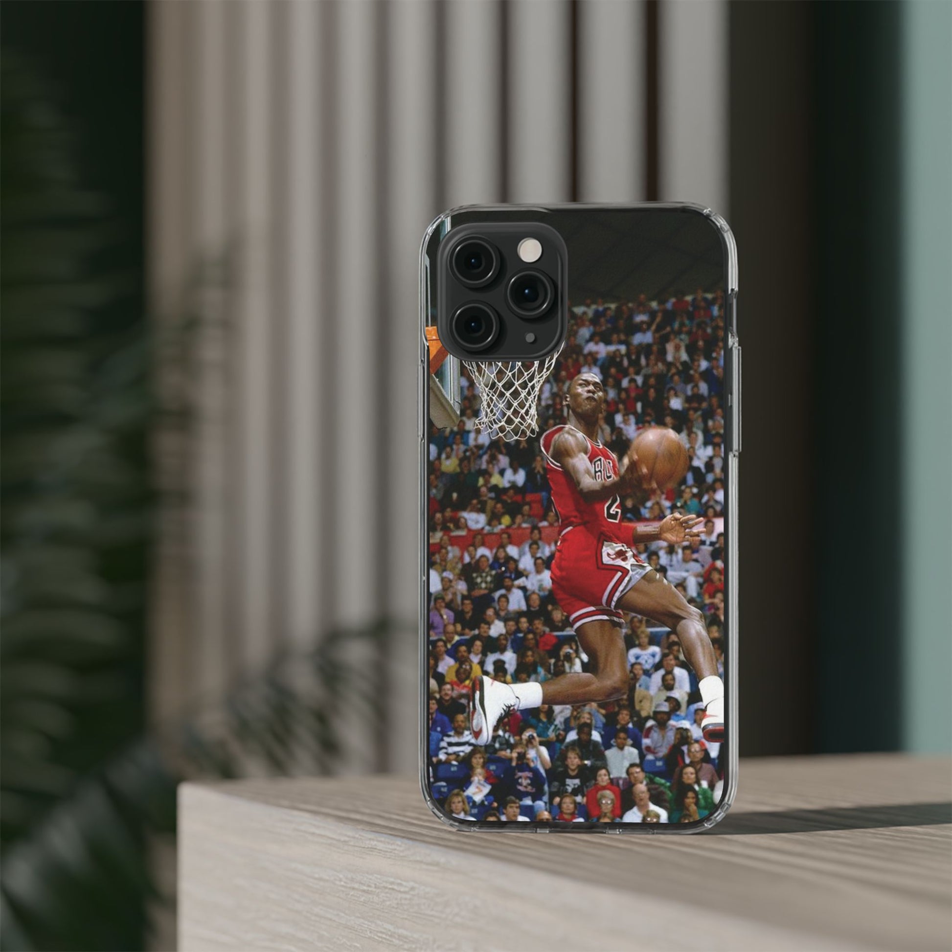 Vintage Jordan Dunk themed Basketball Inspired design Clear Phone Cases