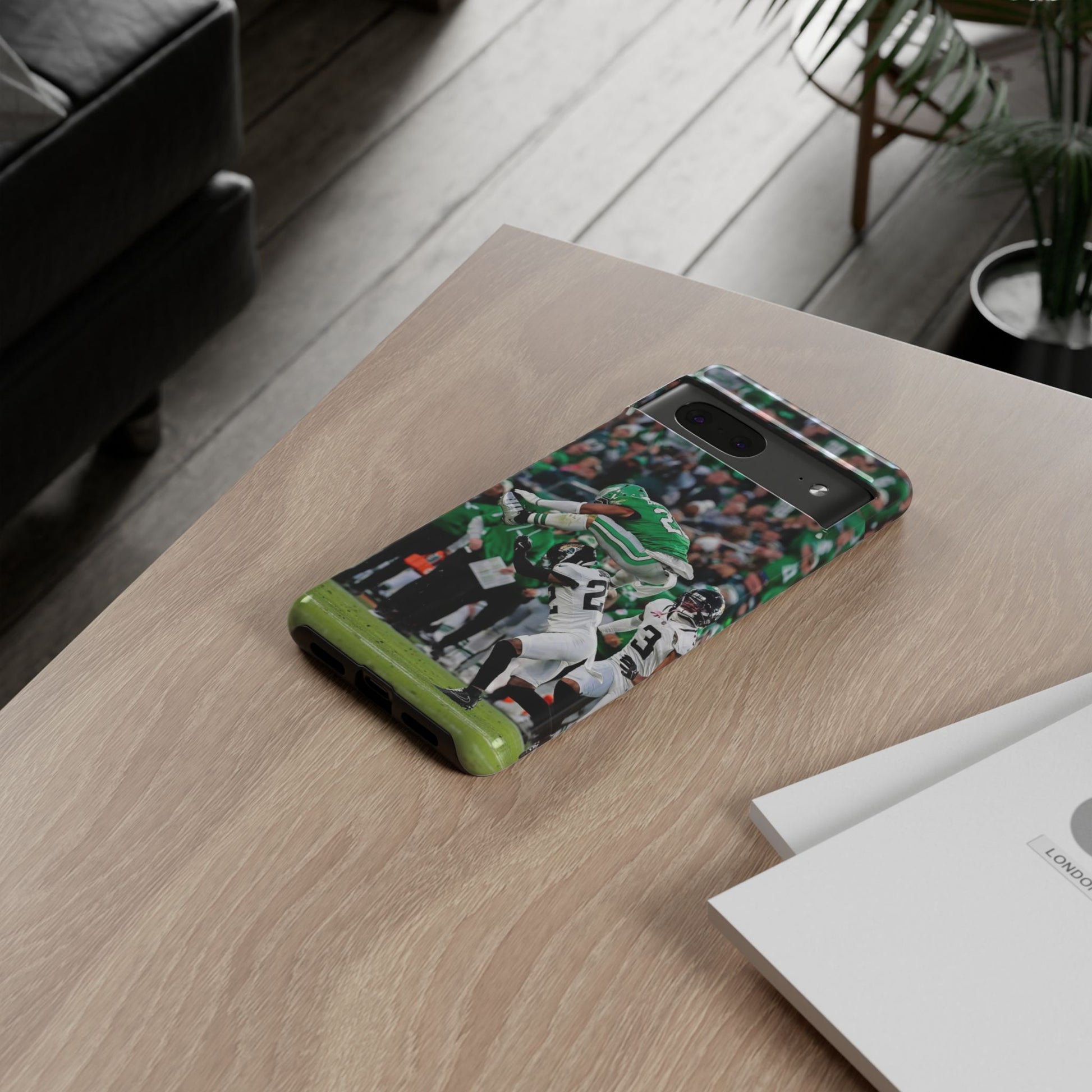 Saquon Barkley The Huddle Eagles Football Tough Cases for iPhones, Samsung, and Pixel
