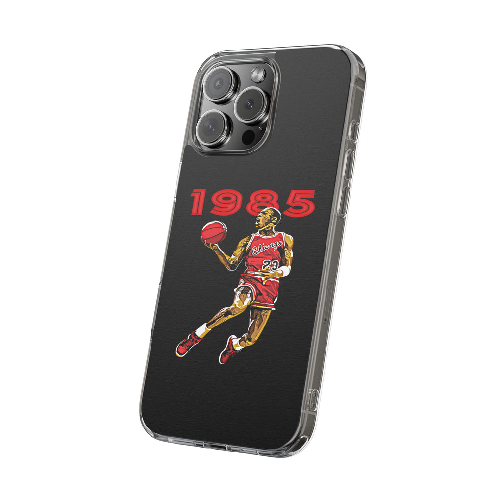 1985 Jordan Slam Dunk themed Basketball Inspired design Clear Phone Cases