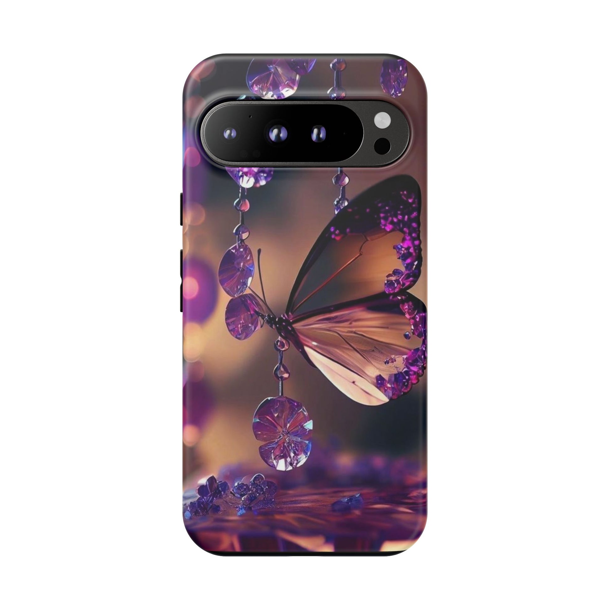 Purple Butterfly Tough Cases for iPhones, Samsung, and Pixel