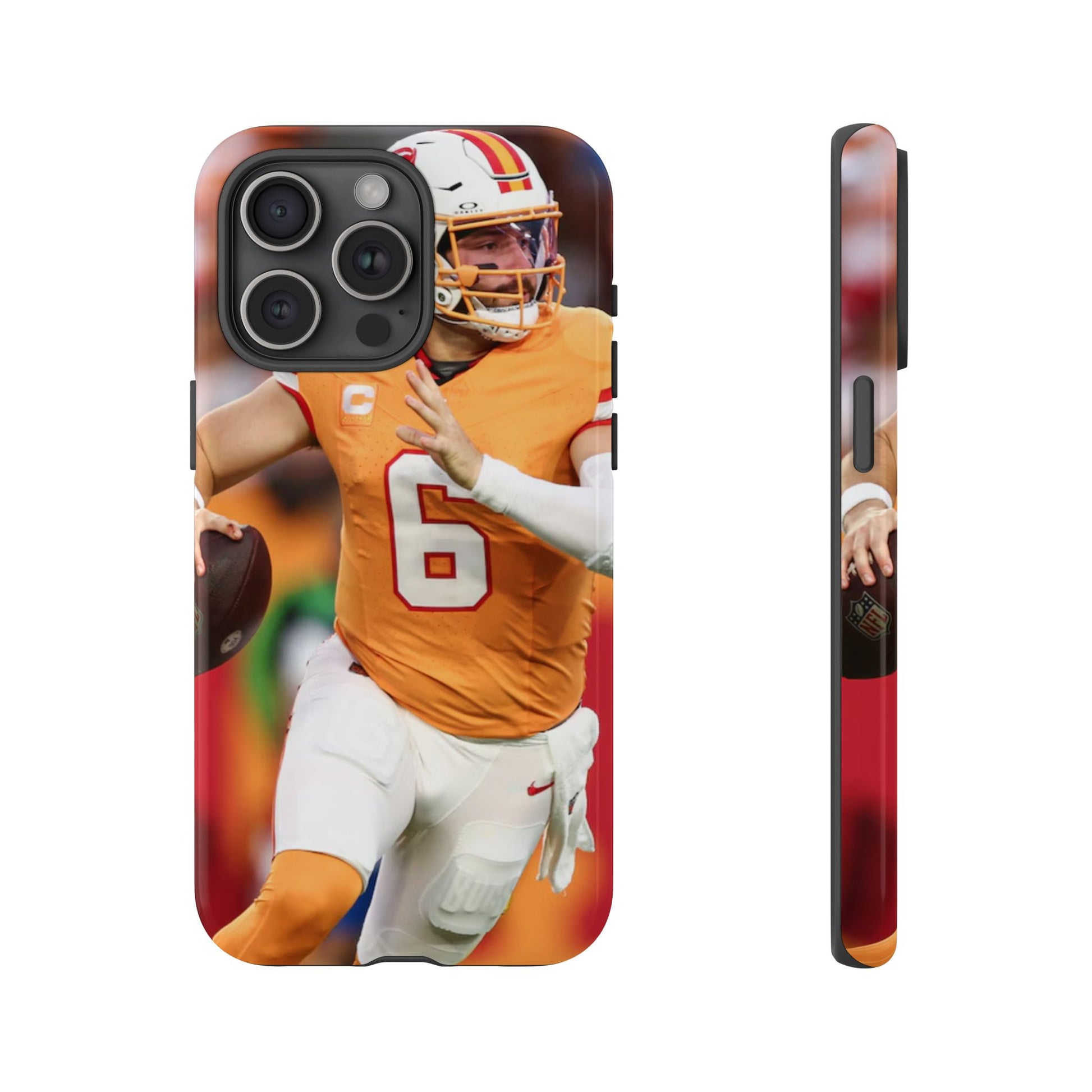Tampa Bay Buccaneers Baker Mayfield Football Tough Cases for iPhones, Samsung, and Pixel