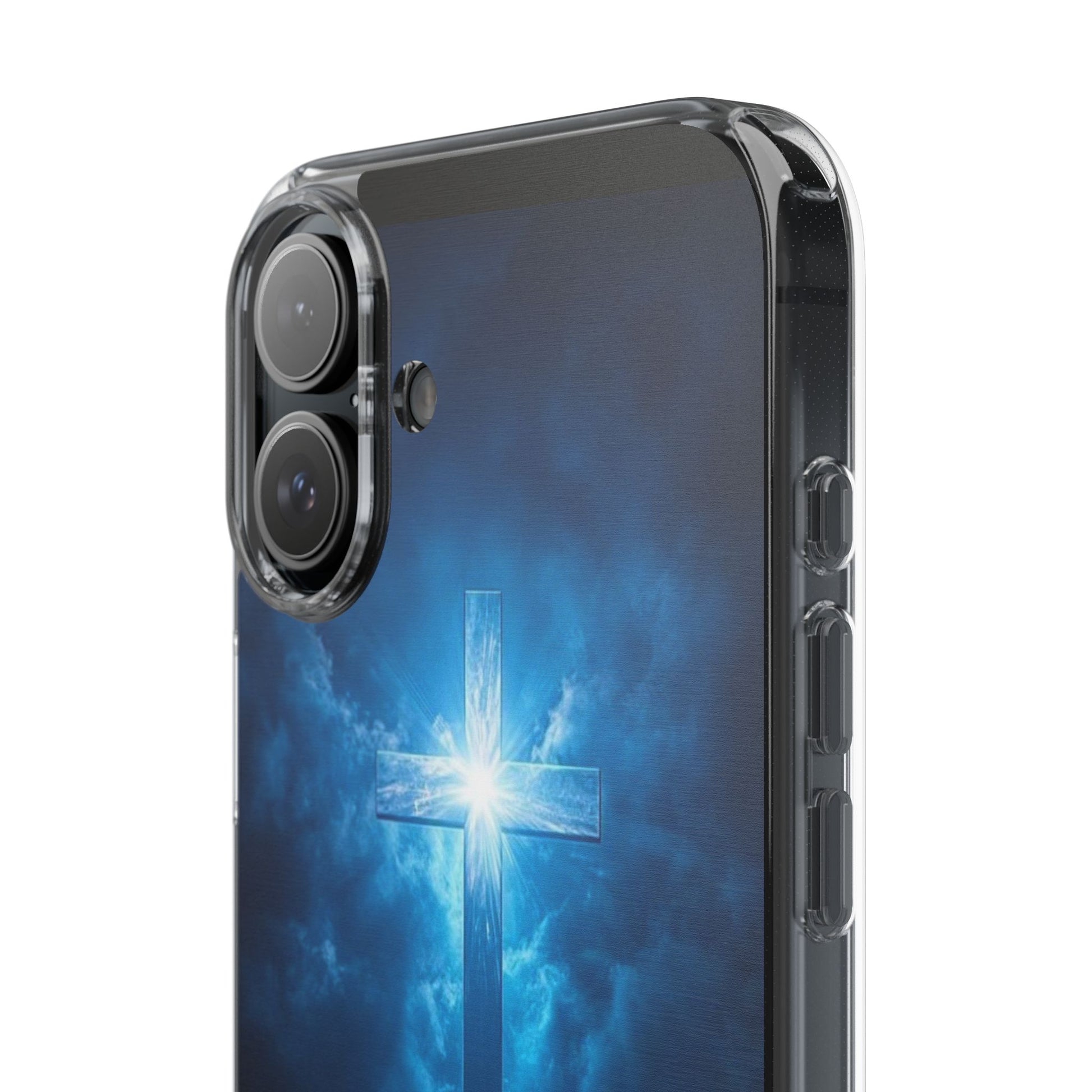 Religious Phone Case, Christian Cross in Clouds Art, Phone Accessories, Samsung