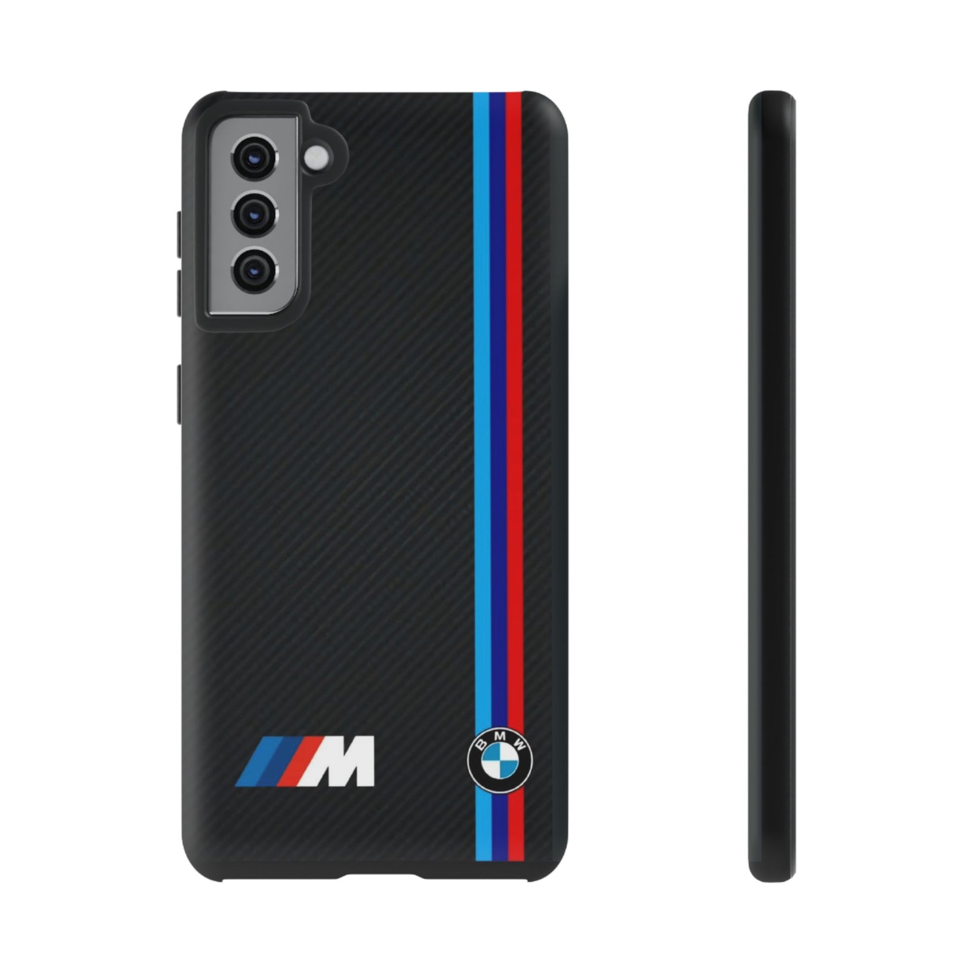 BMW M Stripes Carbon Fiber Design Tough Cases for iPhones, Samsung, and Pixel
